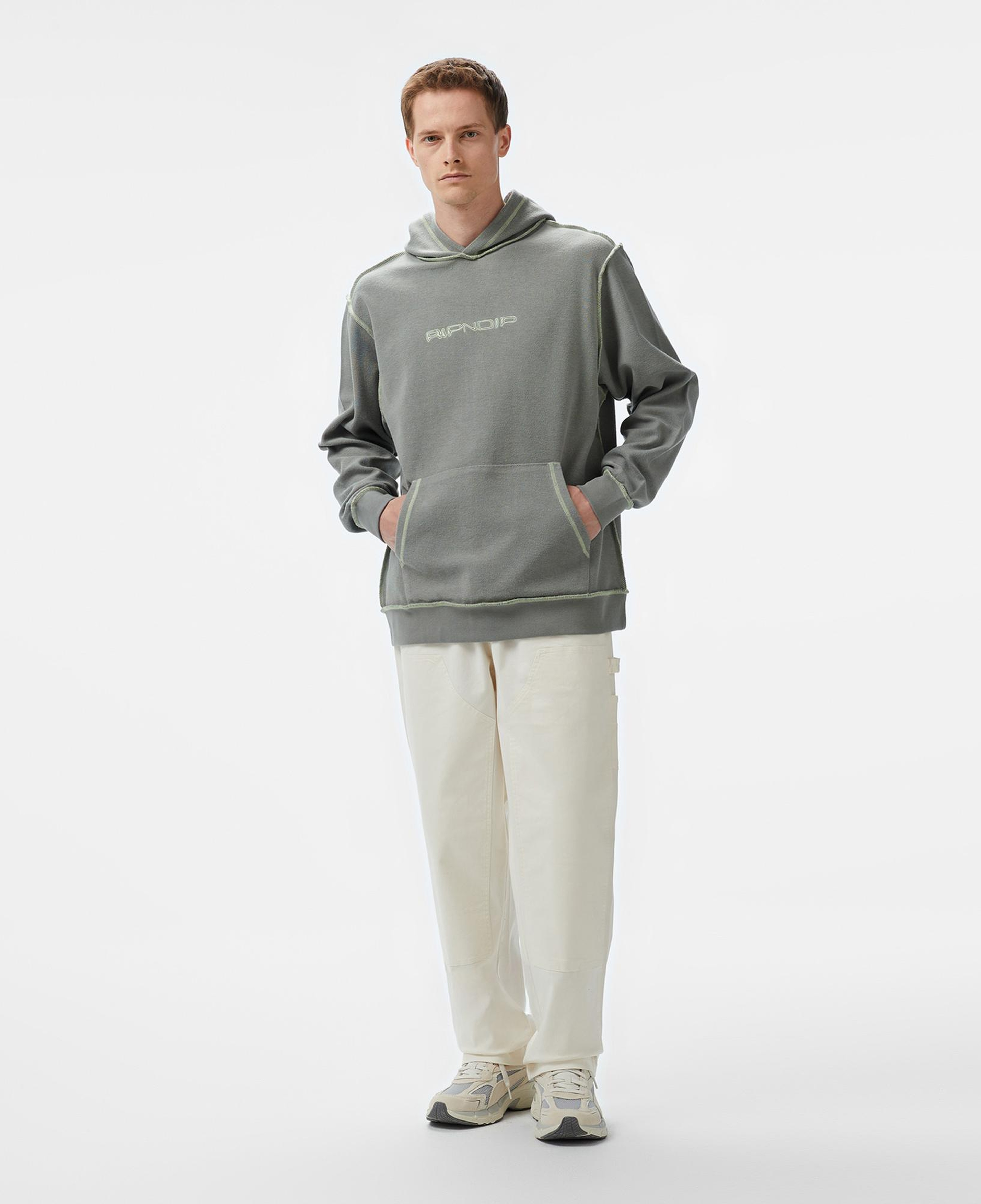 Ripndip Reverse Stitch Erkek Gri Hoodie