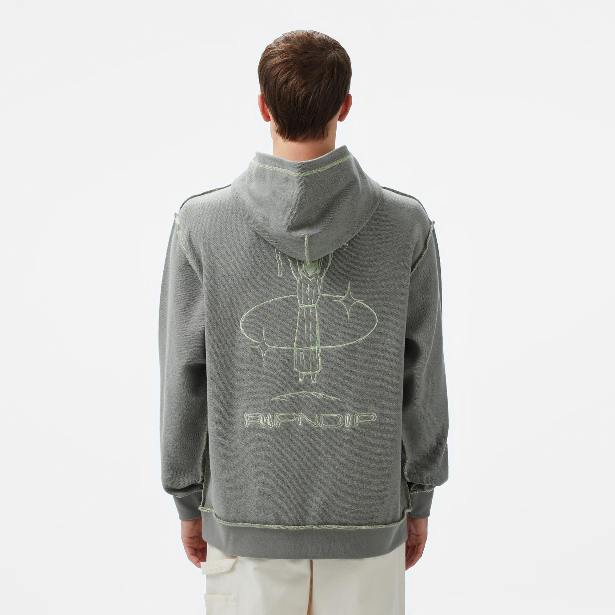 Ripndip Reverse Stitch Erkek Gri Hoodie