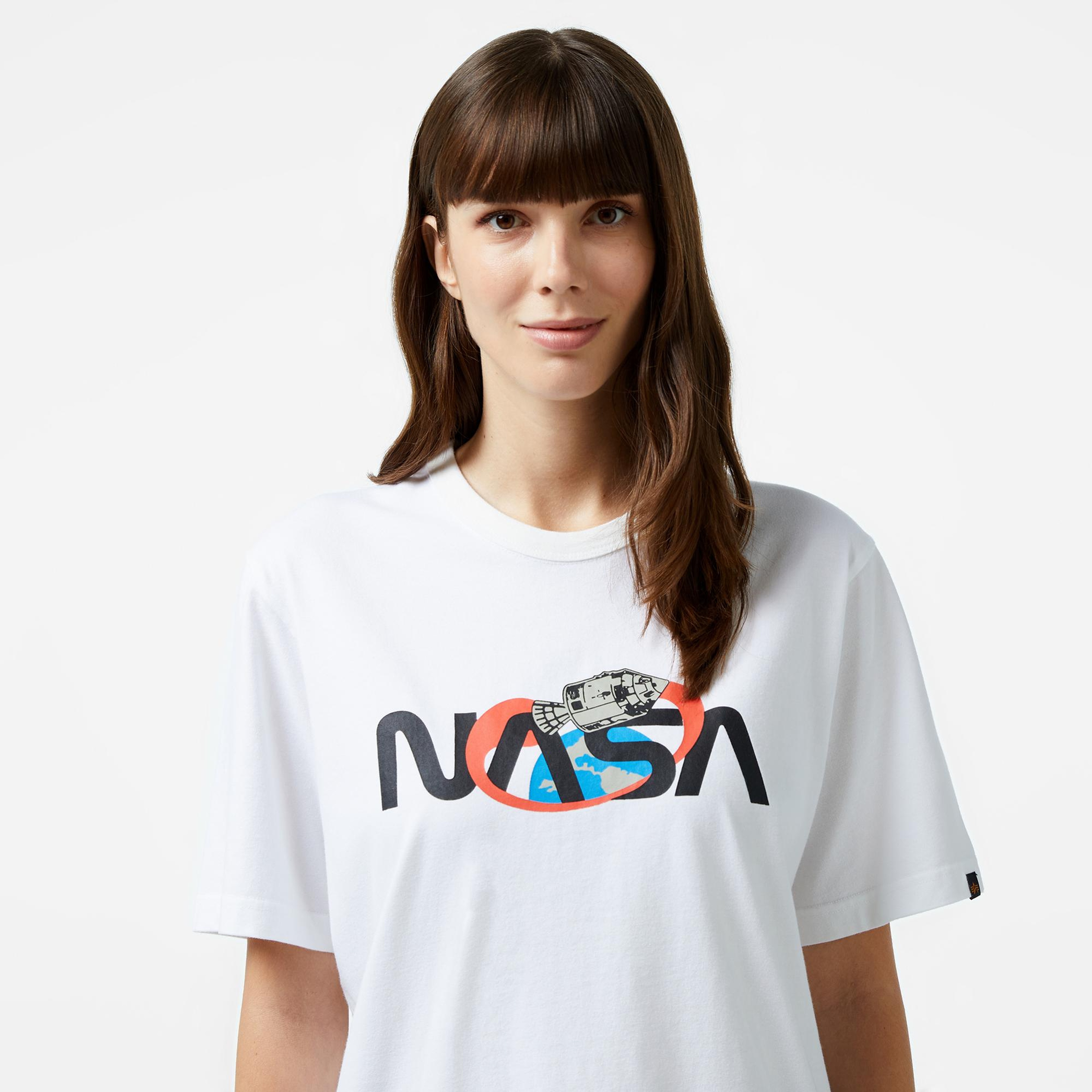 Alpha Industries  Nasa Space Unisex Beyaz T-Shirt