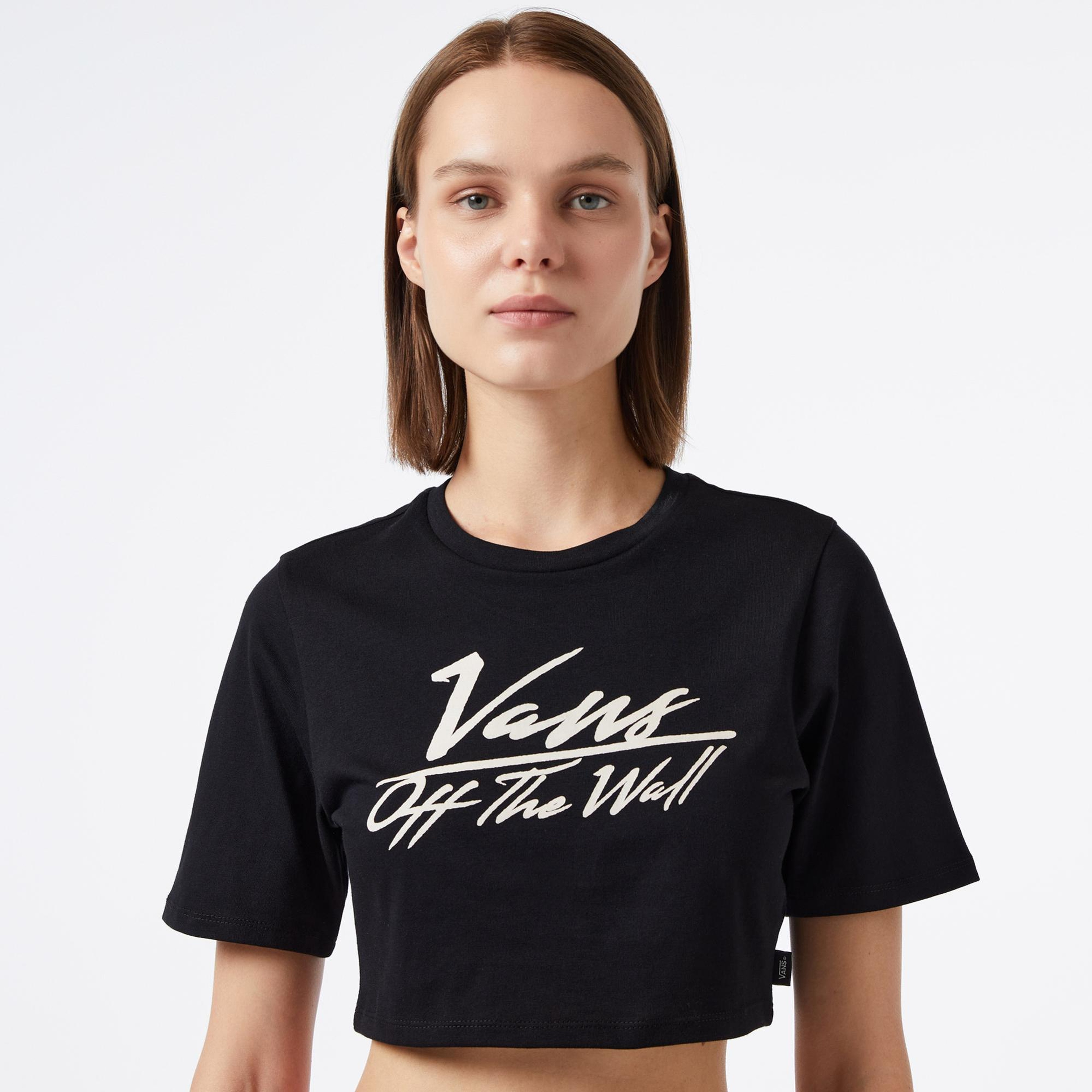Vans Go Anyplace - Crew Cut Kadın Siyah Crop T-Shirt