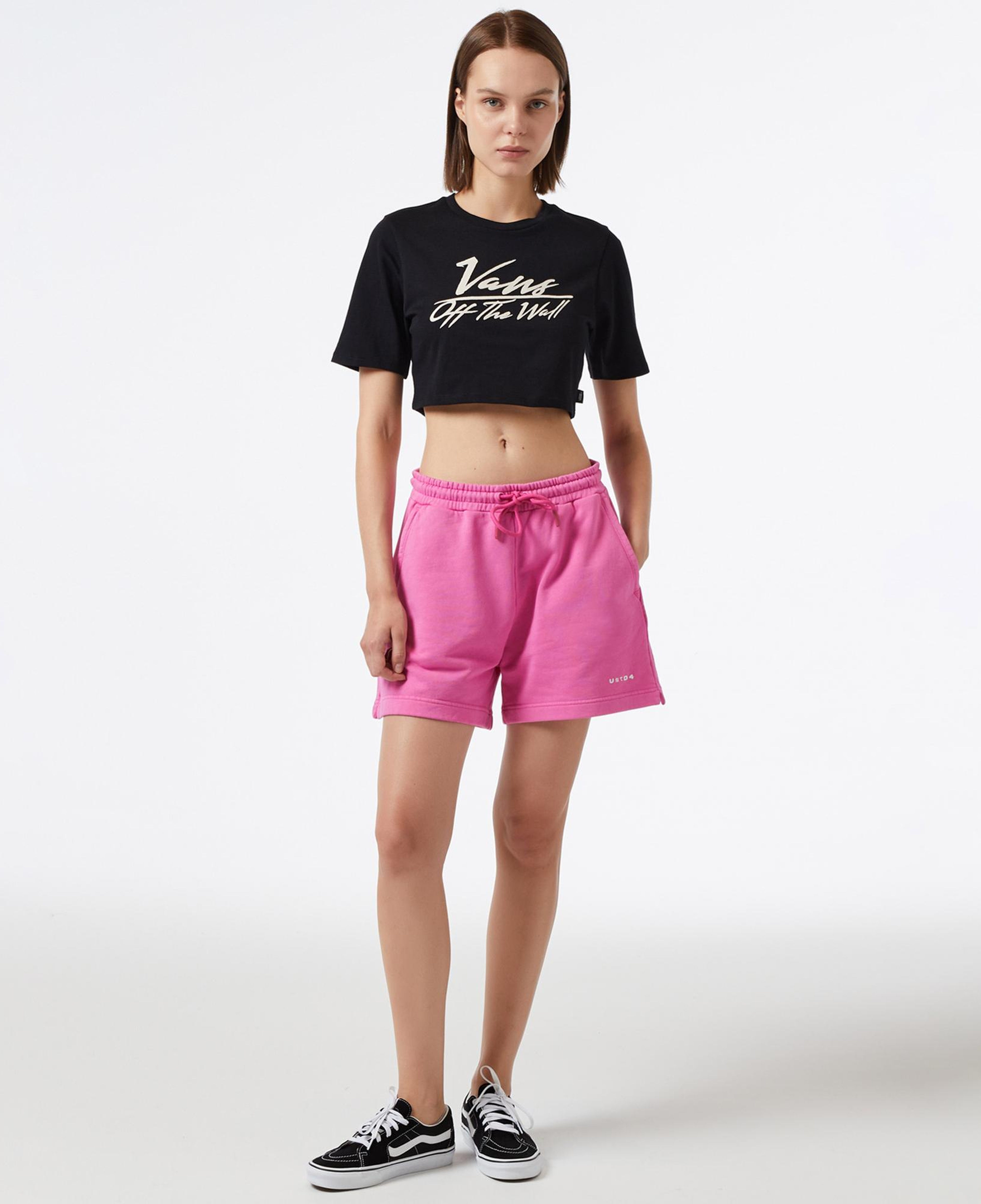 Vans Go Anyplace - Crew Cut Kadın Siyah Crop T-Shirt