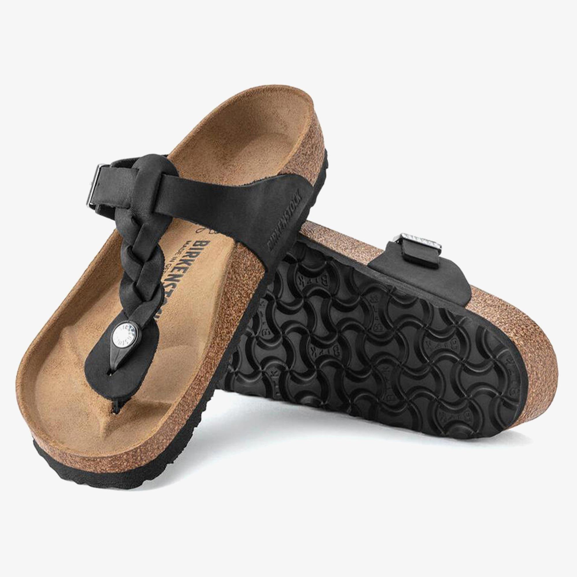 Birkenstock Gizeh Leoi Braided Kadın Siyah Terlik