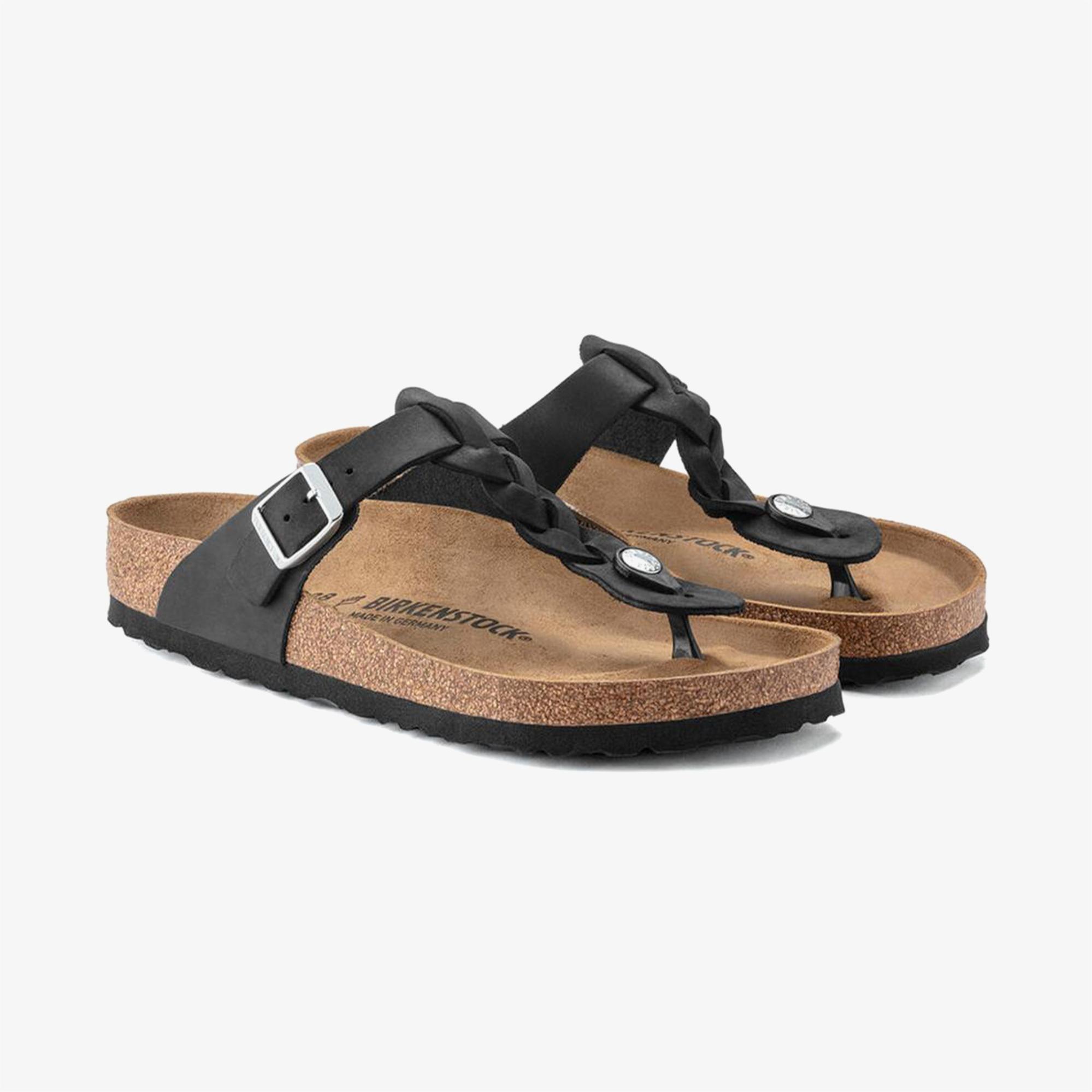 Birkenstock Gizeh Leoi Braided Kadın Siyah Terlik