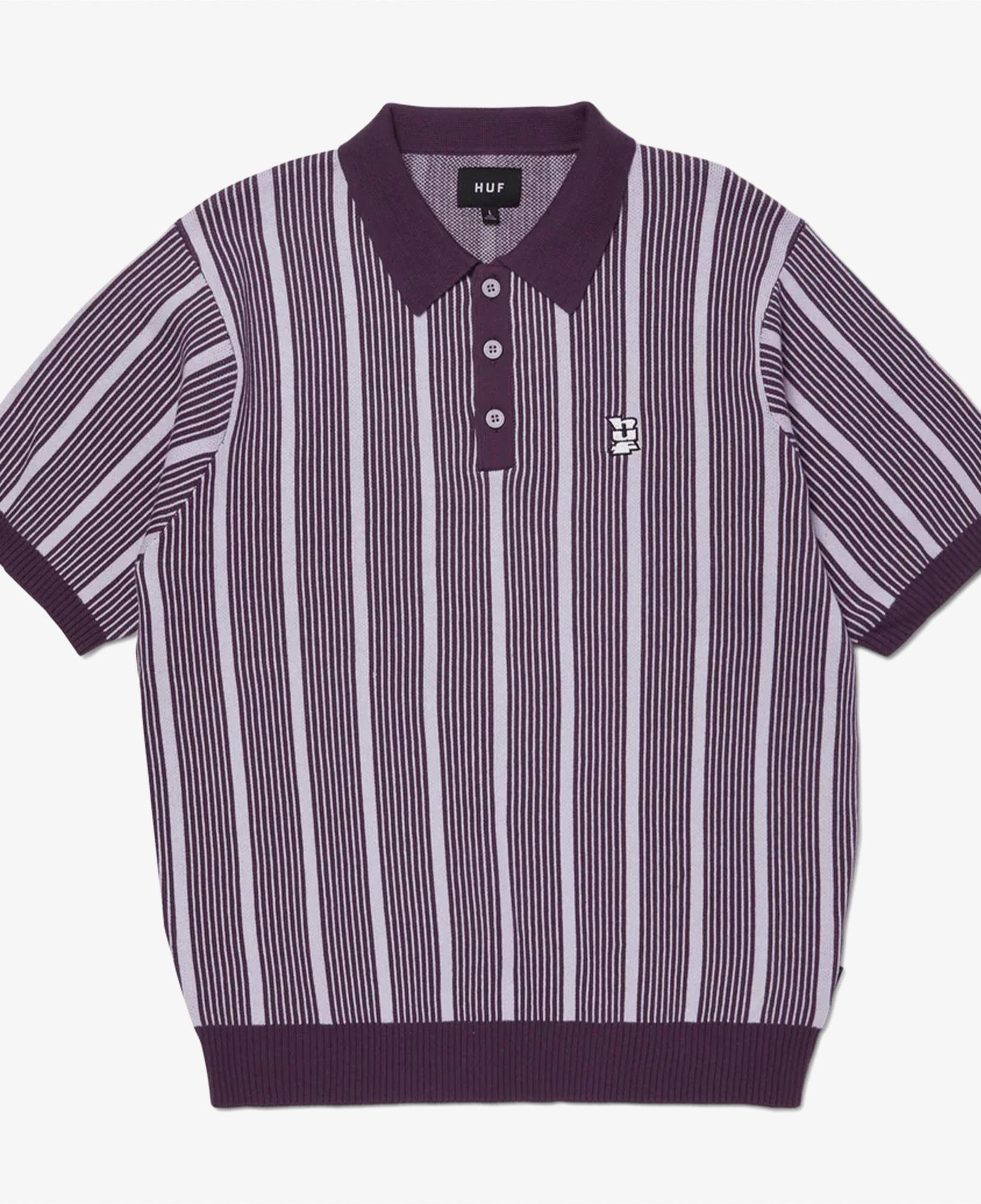 Huf Trace Stripe Erkek Mor Gömlek