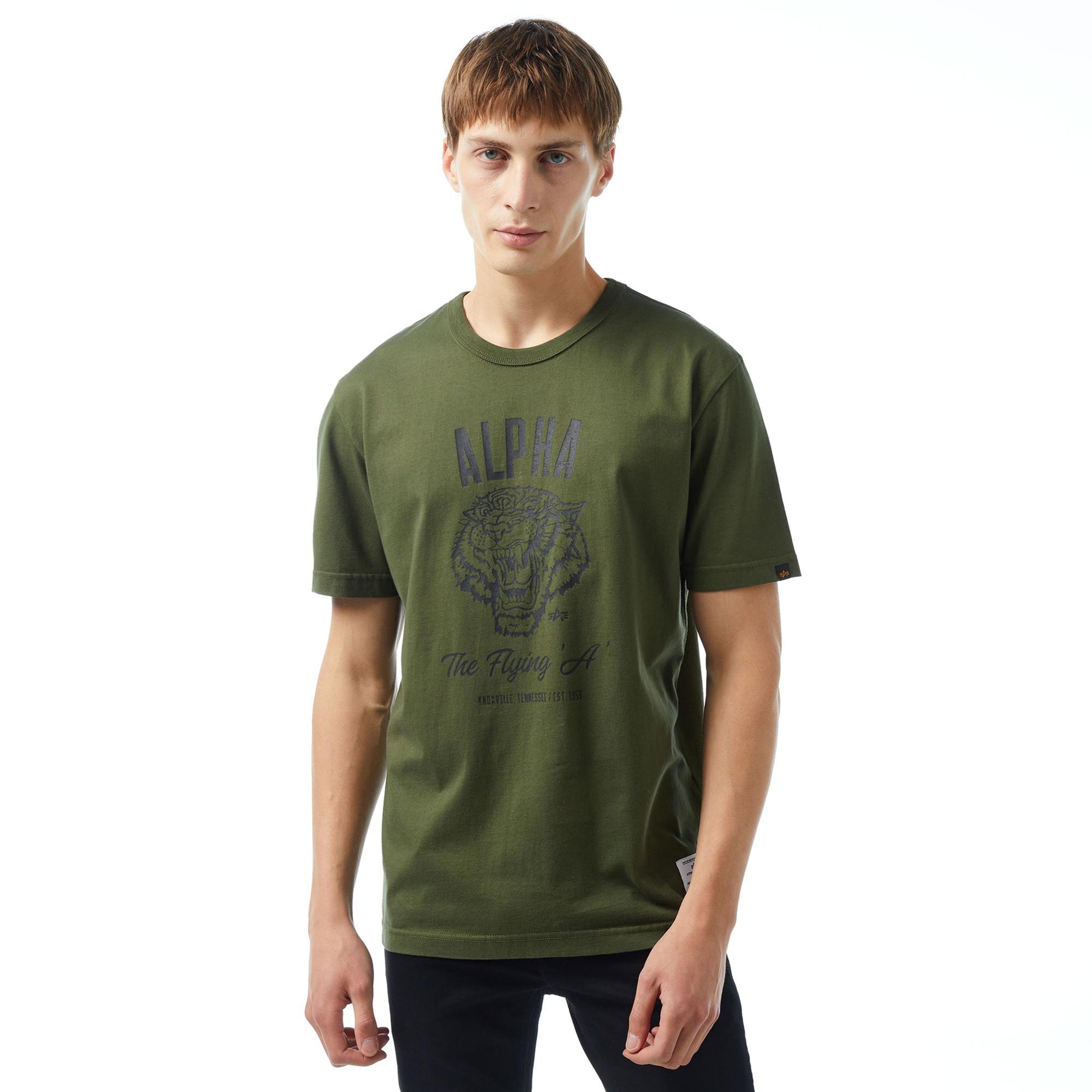 Alpha Industries Alpha Tiger Erkek Haki T-Shirt