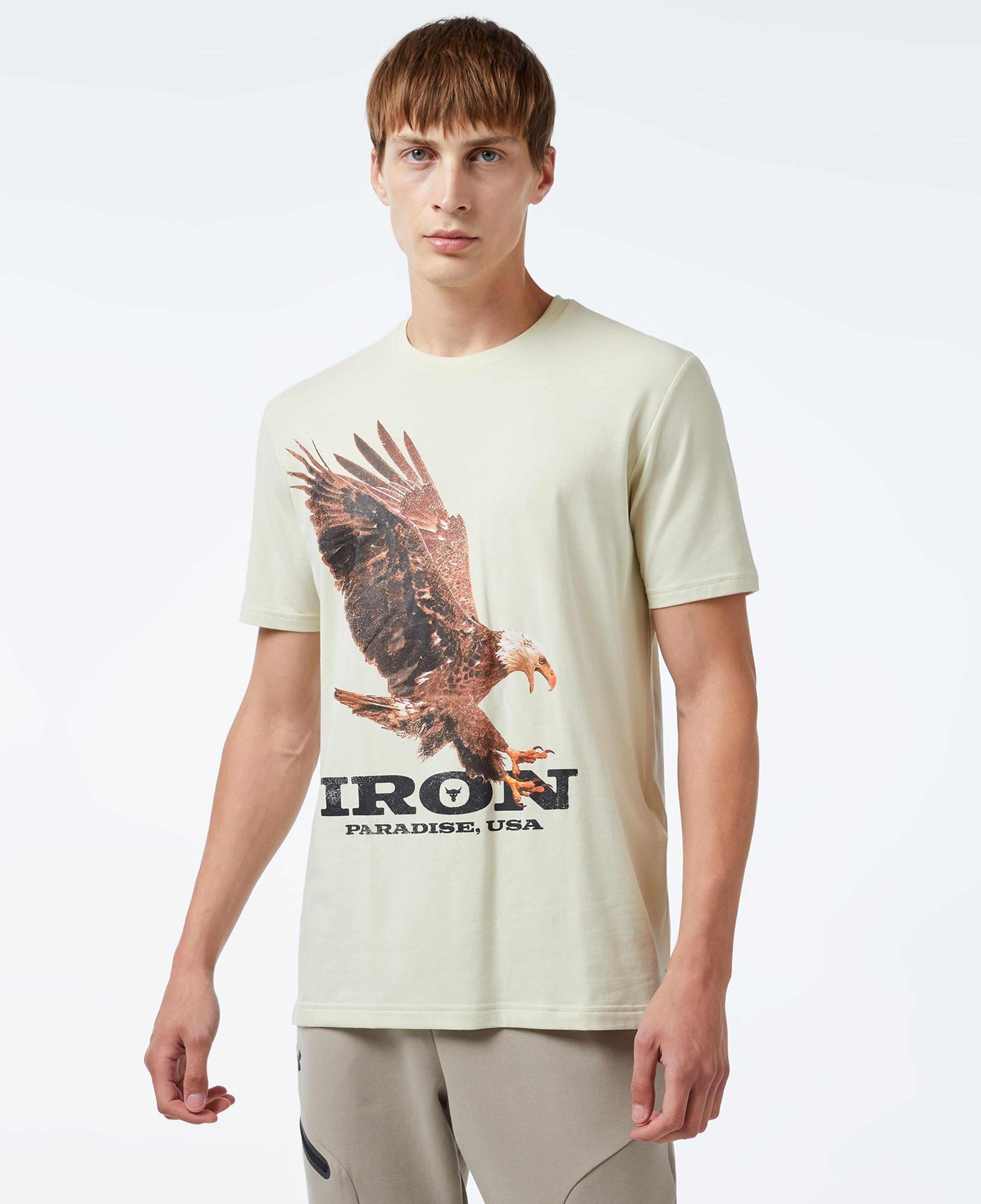 Under Armour Pjt Rck Eagle Graphic Ss Erkek Bej T-Shirt