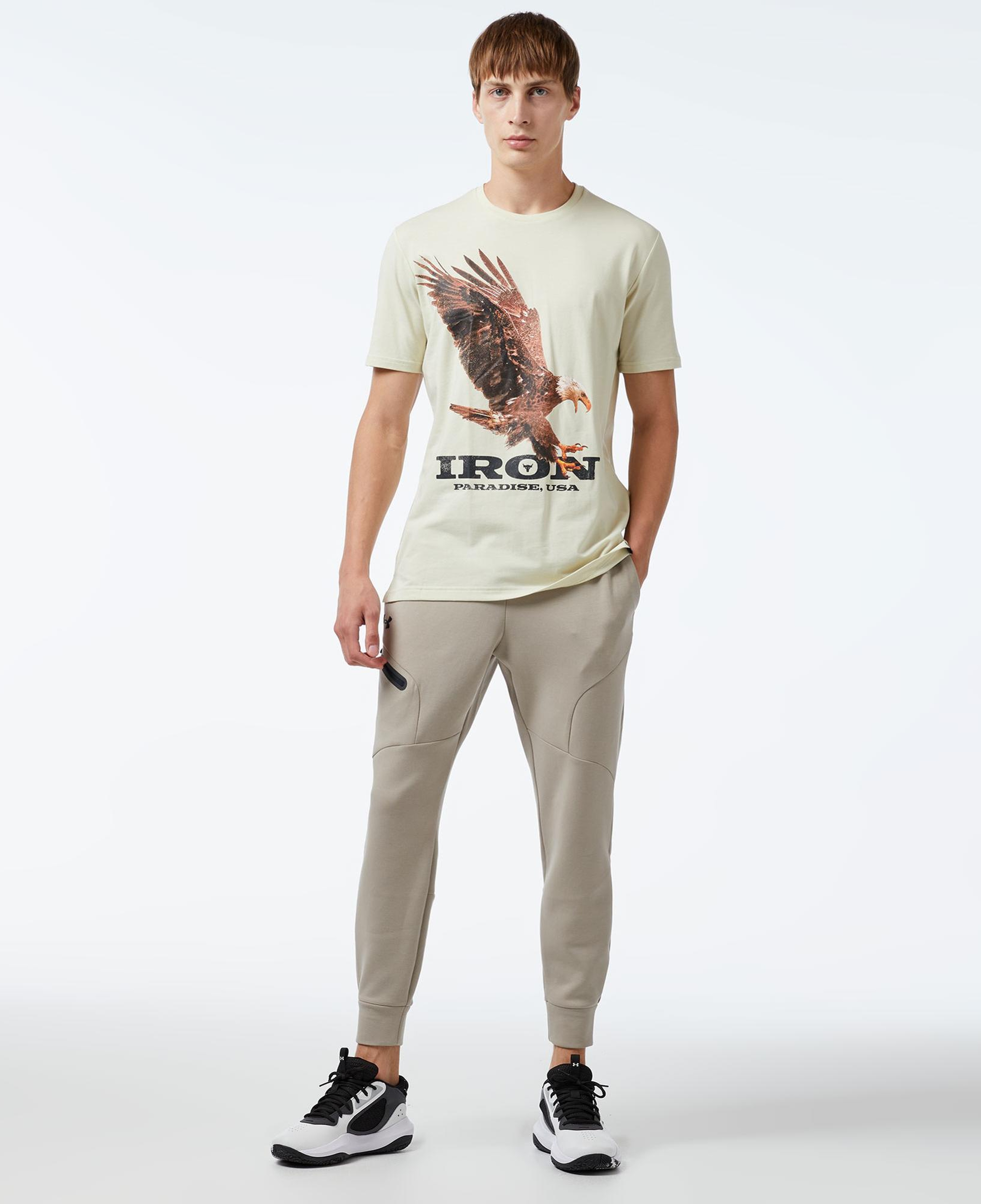 Under Armour Pjt Rck Eagle Graphic Ss Erkek Bej T-Shirt