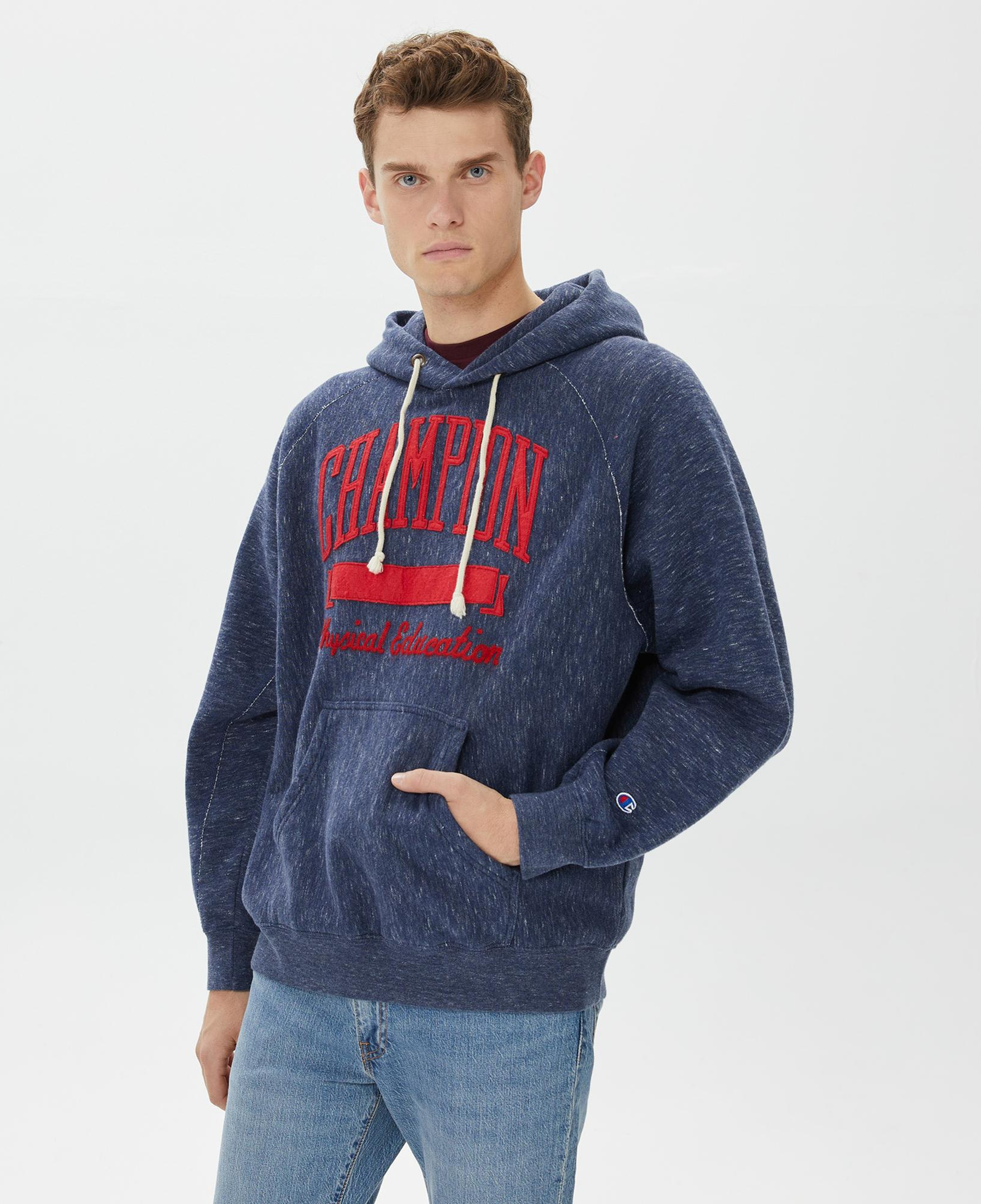 Champion Hooded Erkek Lacivert Sweatshirt