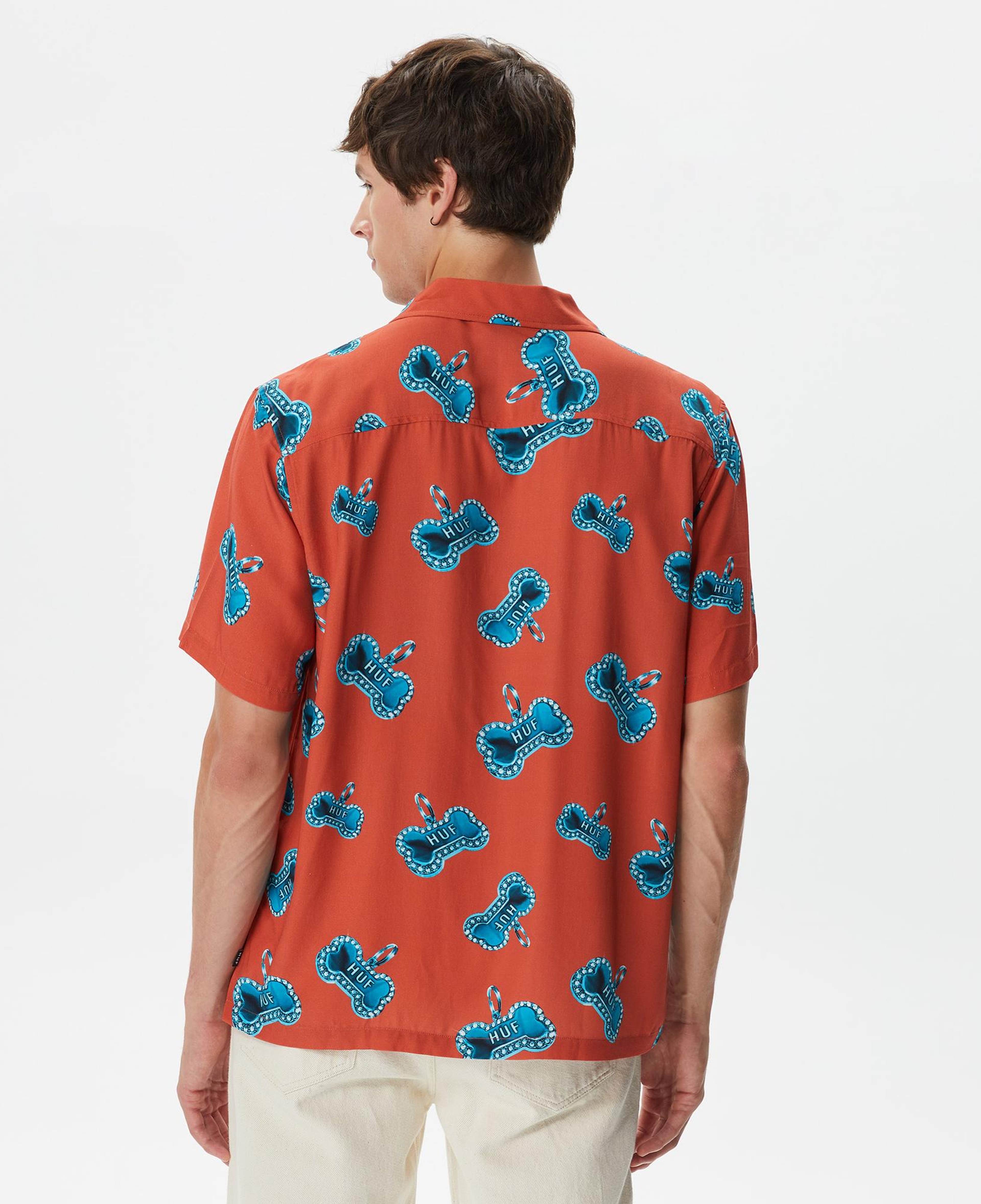 Huf Bones S/S Resort Erkek Kırmızı Gömlek