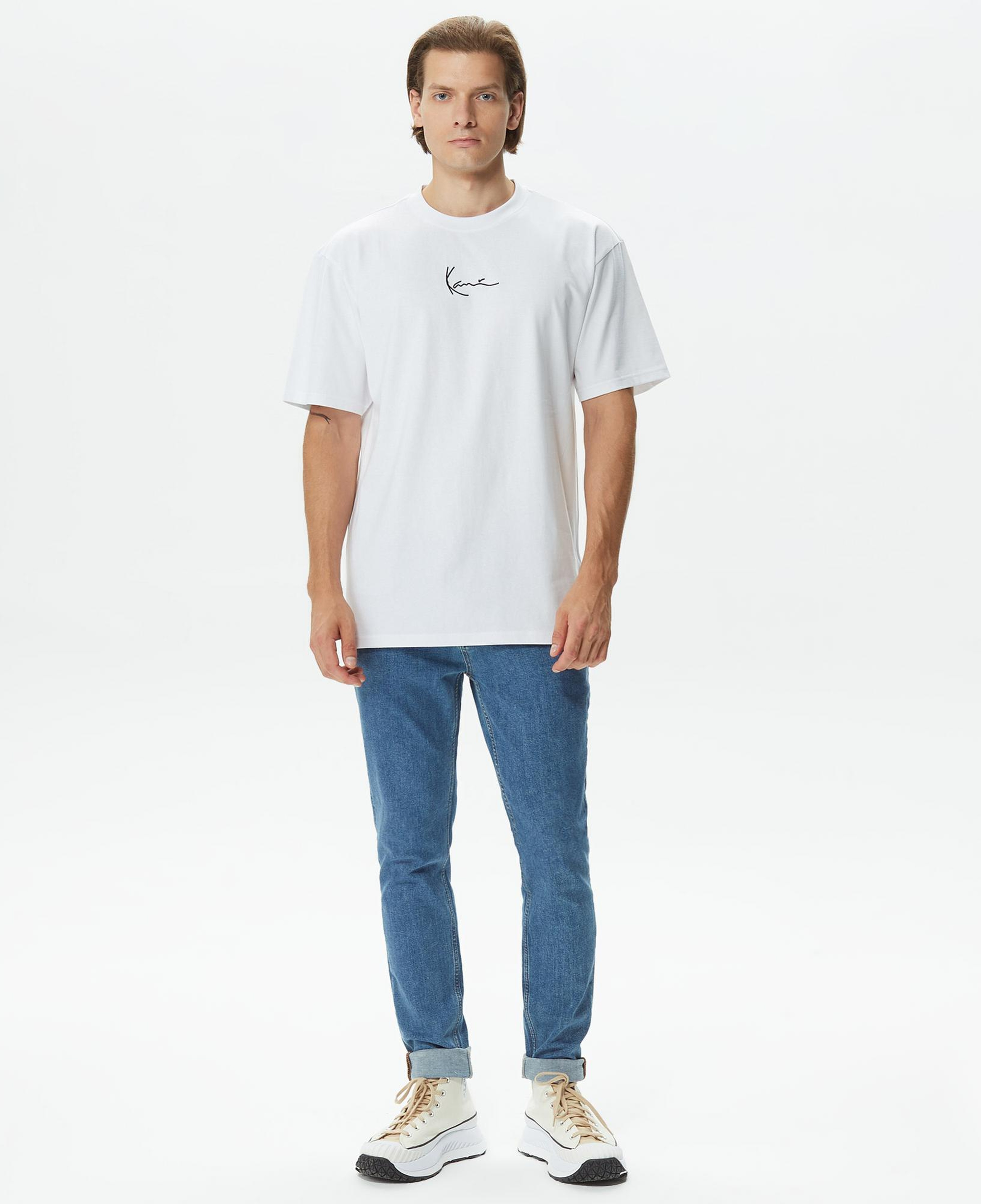 Karl Kani Small Signature Erkek Beyaz T-Shirt