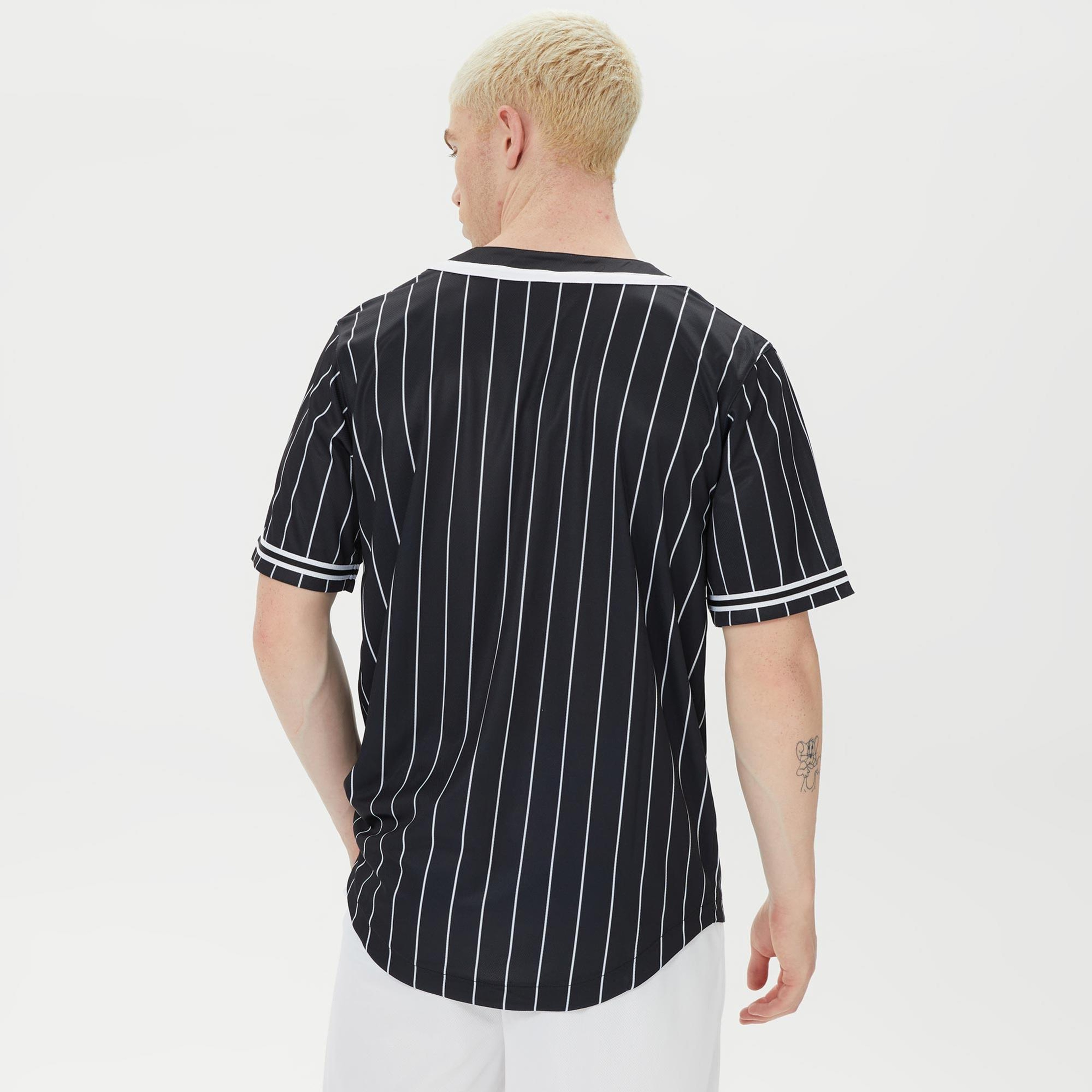 Karl Kani Serif Pinstripe Baseball Erkek Siyah Gömlek