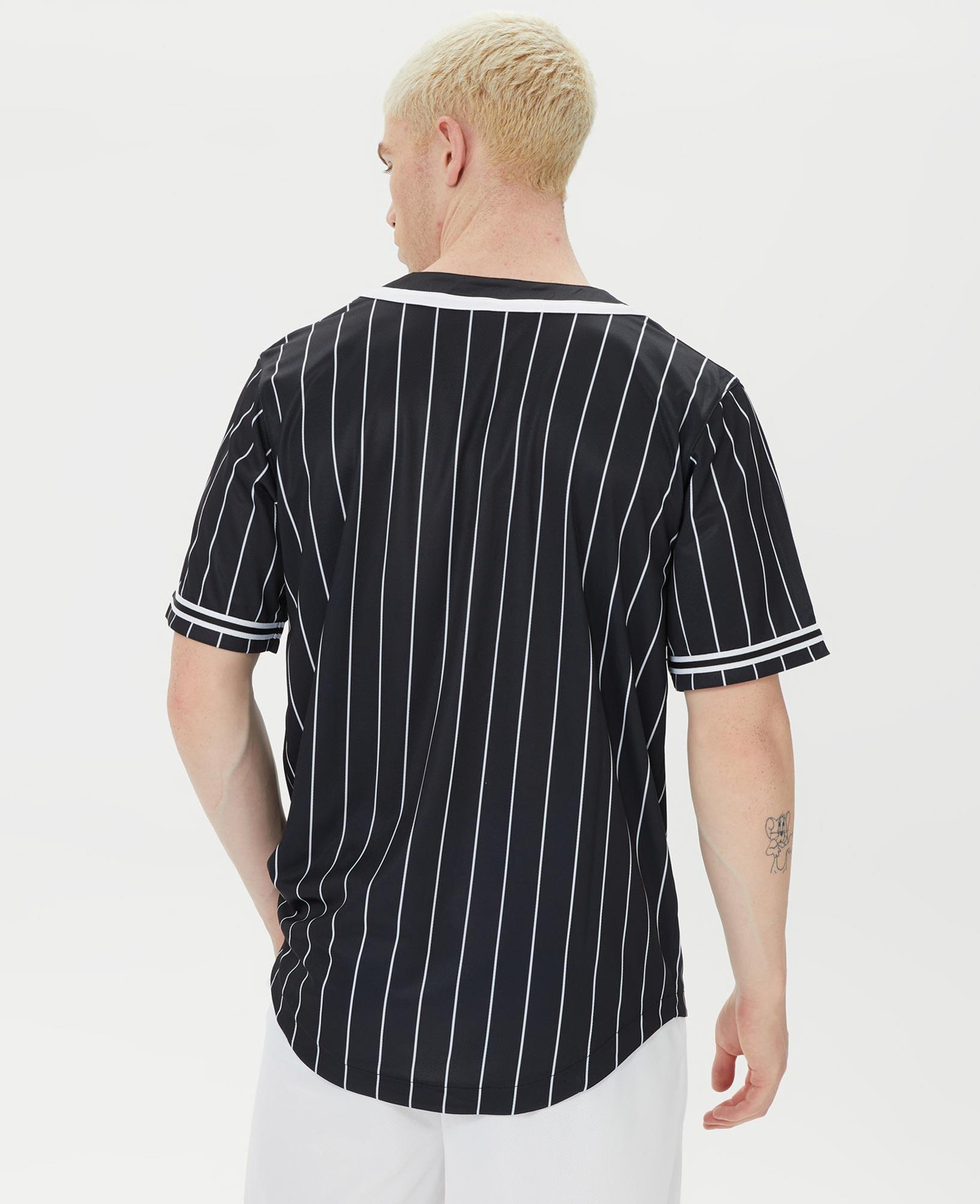 Karl Kani Serif Pinstripe Baseball Erkek Siyah Gömlek