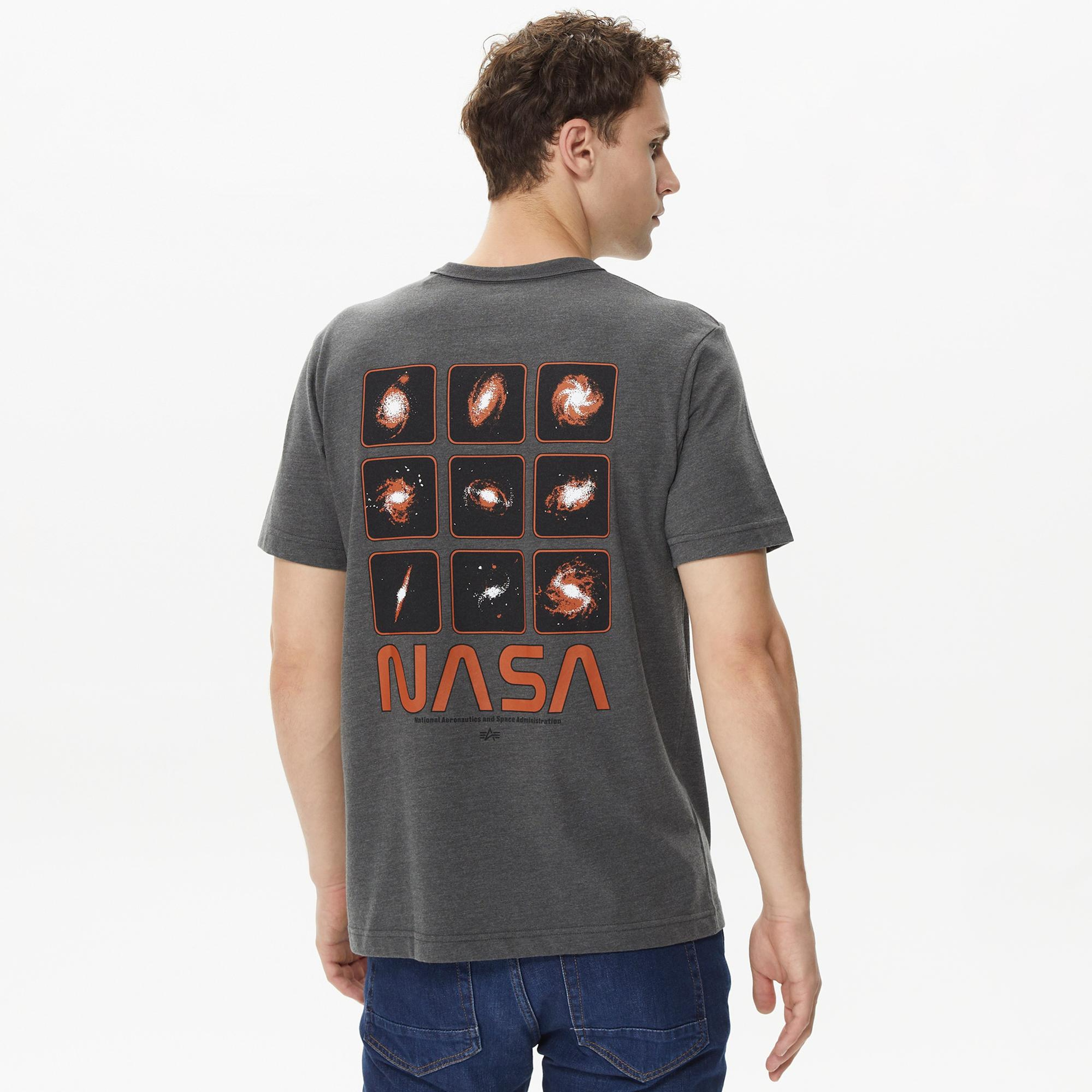 Alpha Industries Nasa Erkek Gri T-Shirt