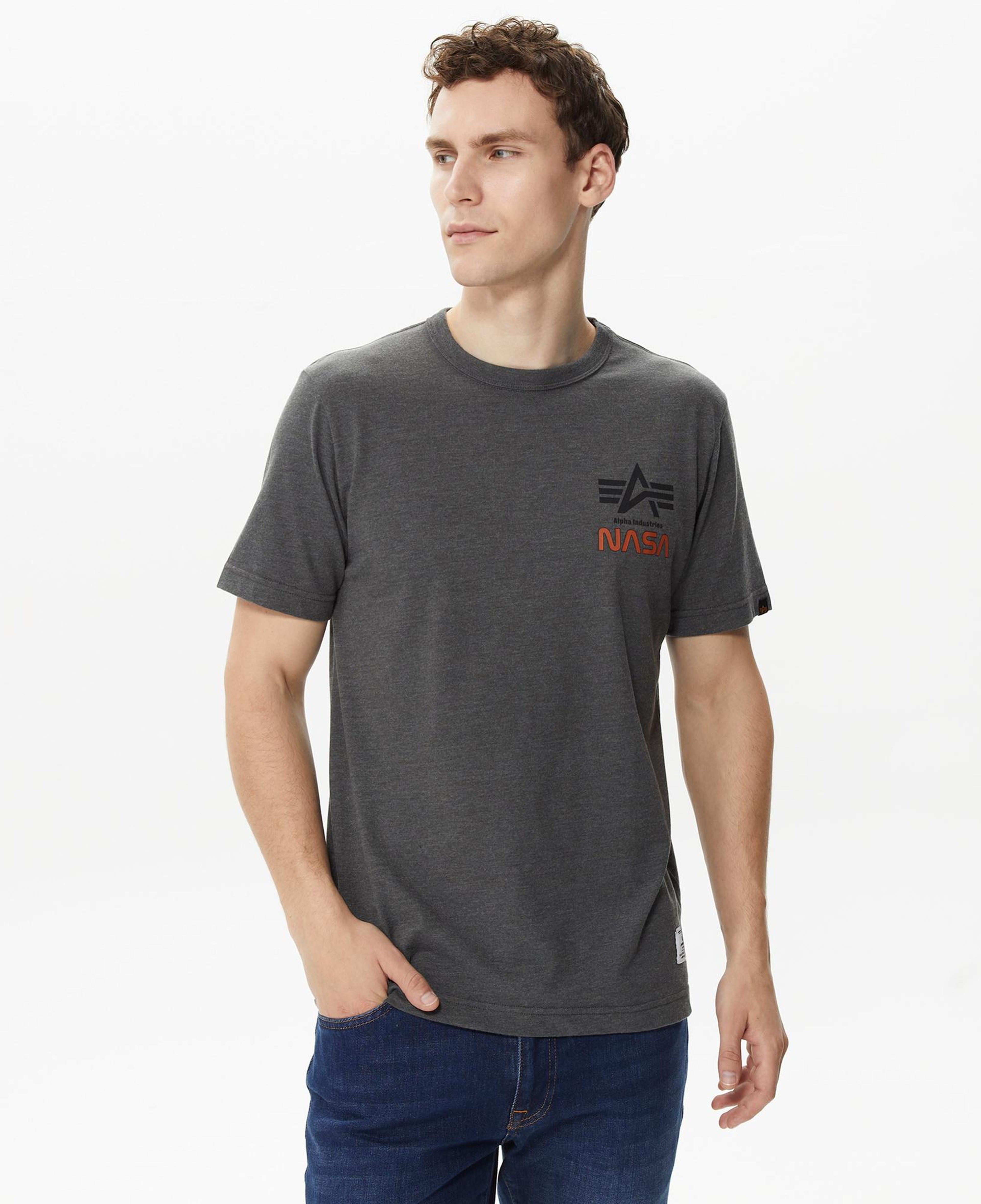 Alpha Industries Nasa Erkek Gri T-Shirt