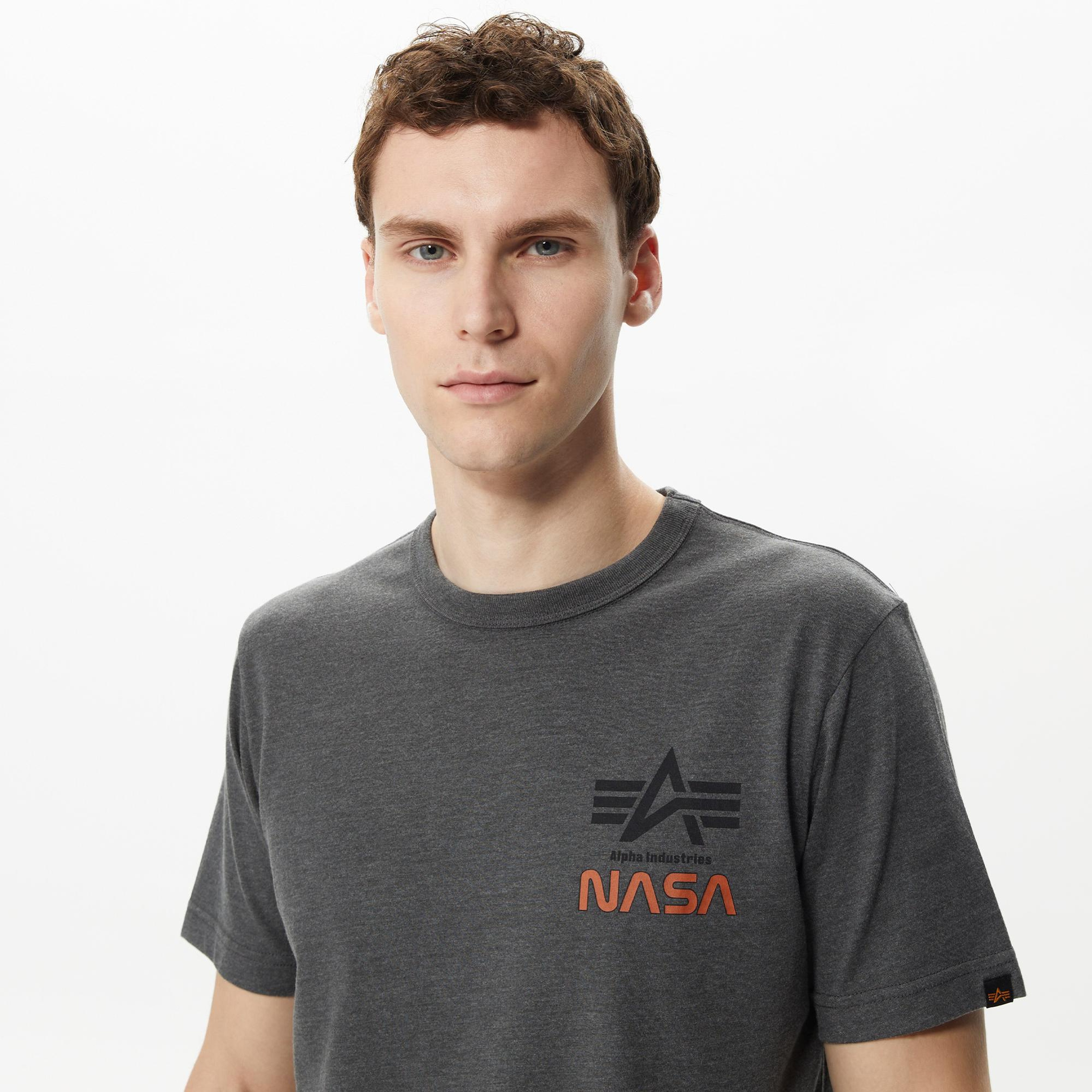 Alpha Industries Nasa Erkek Gri T-Shirt