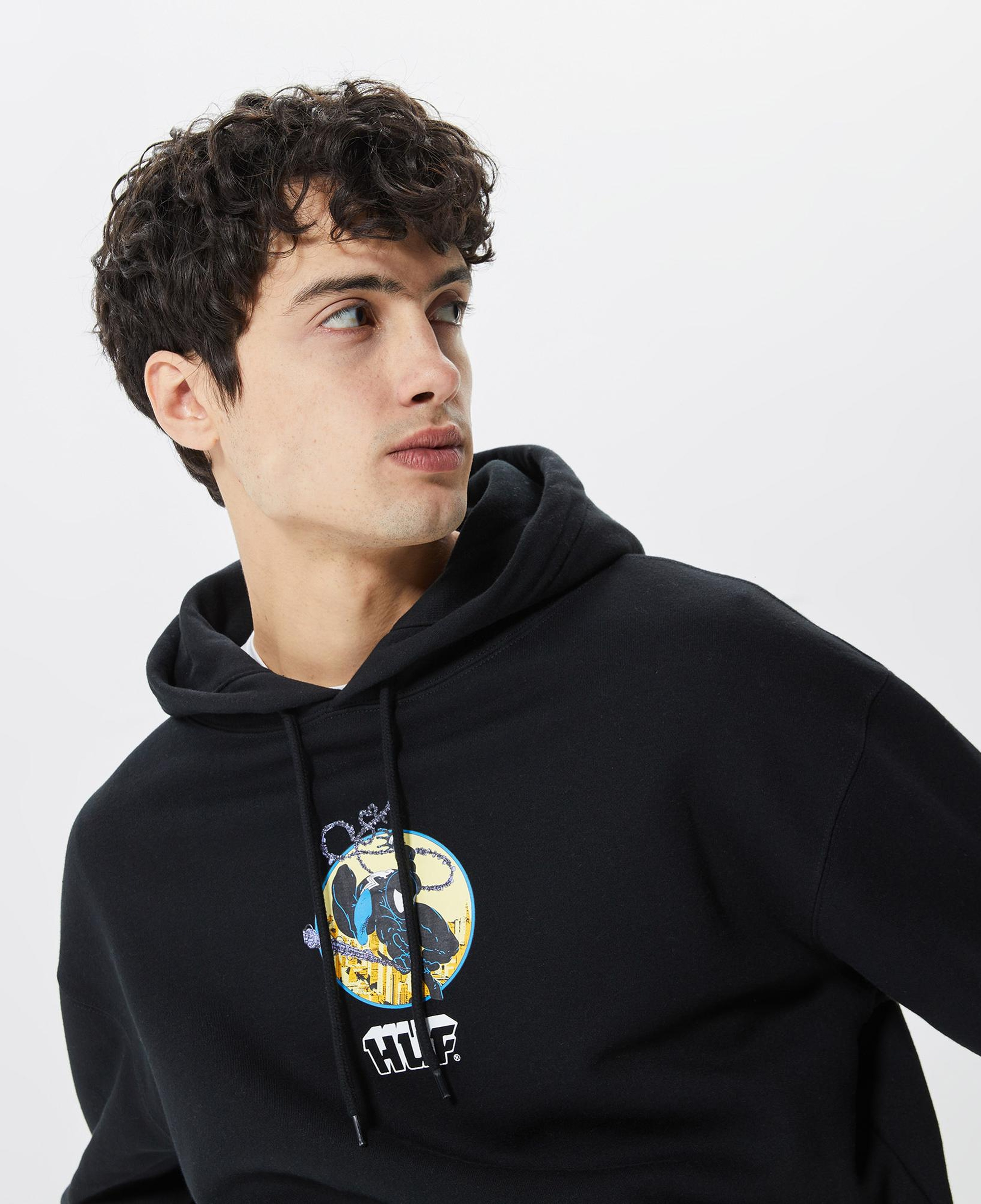 Huf Three Hundred Erkek Siyah Hoodie