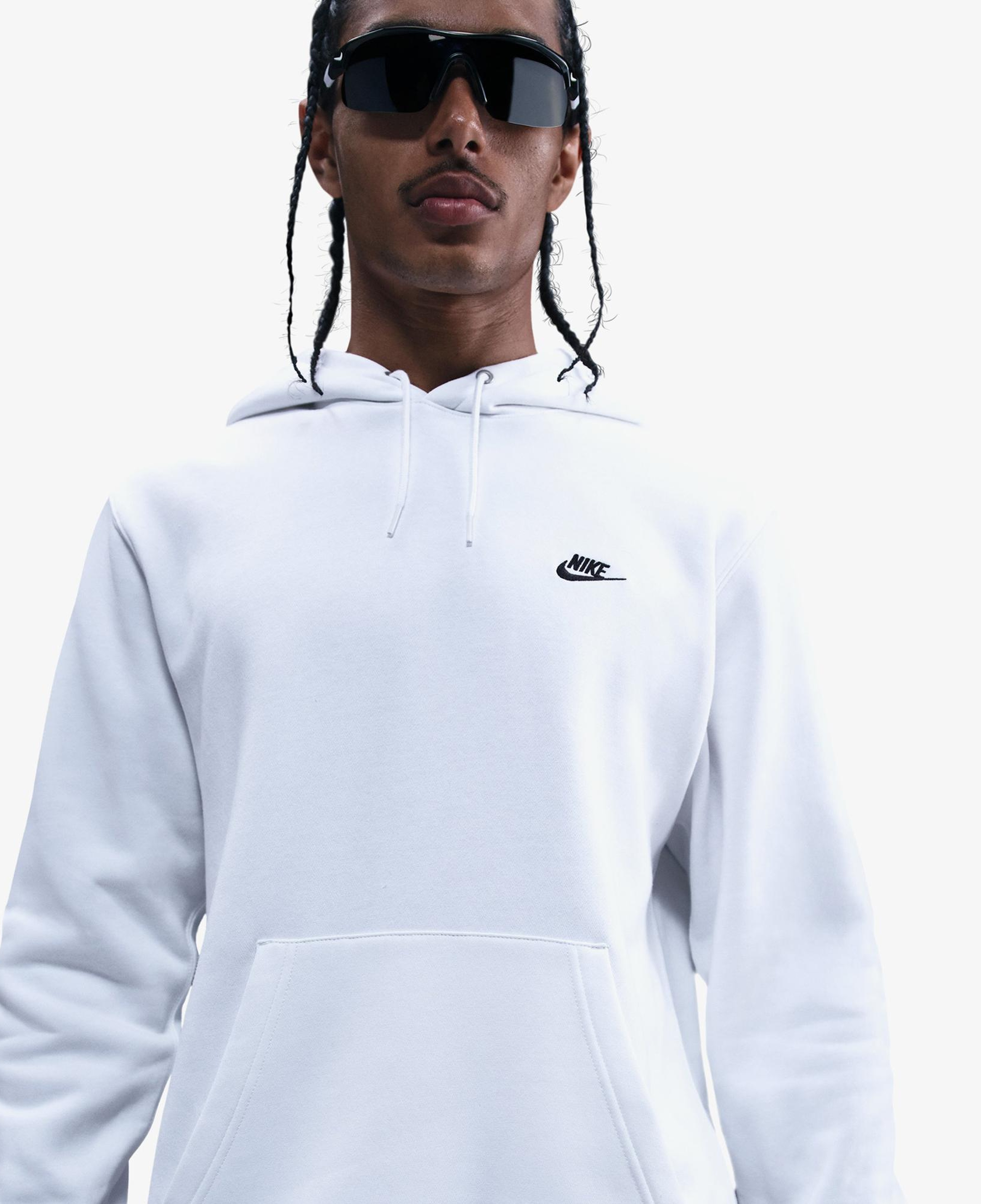 Nike Club Pullover Fleece Erkek Beyaz Hoodie