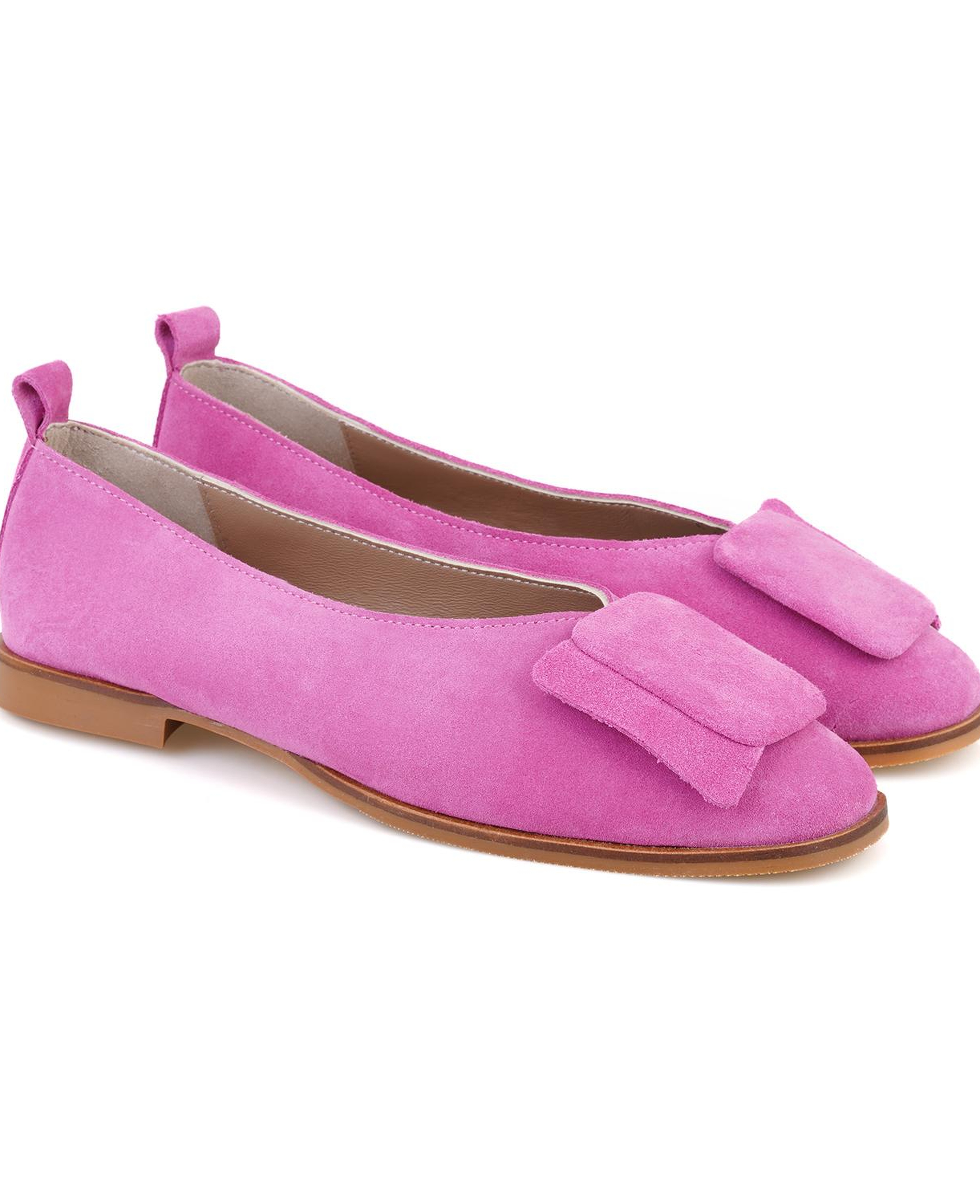 Kadın Pembe Süet Deri Babet