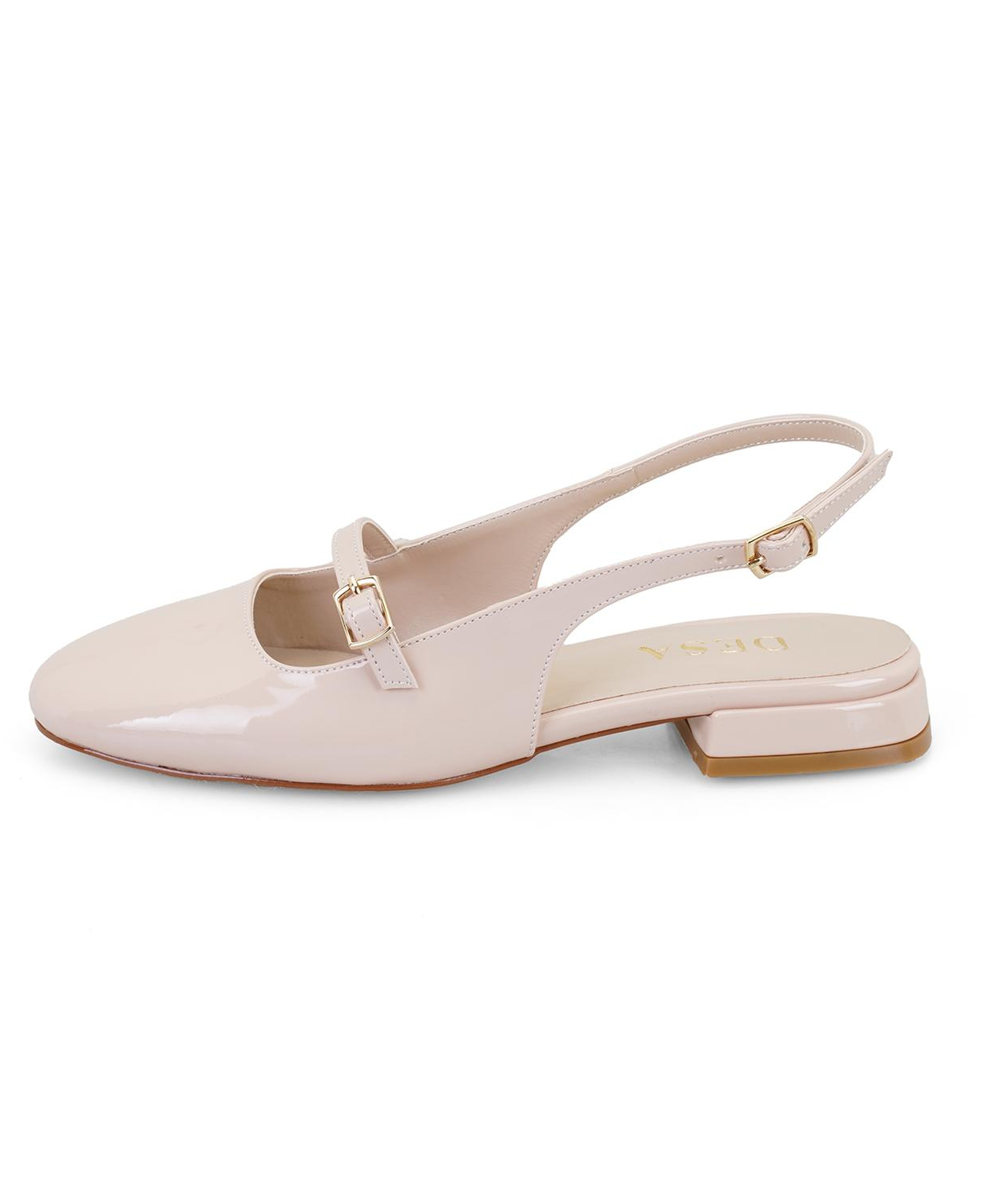 Kadın Ten Ayarlanabilir Tokalı Deri Babet