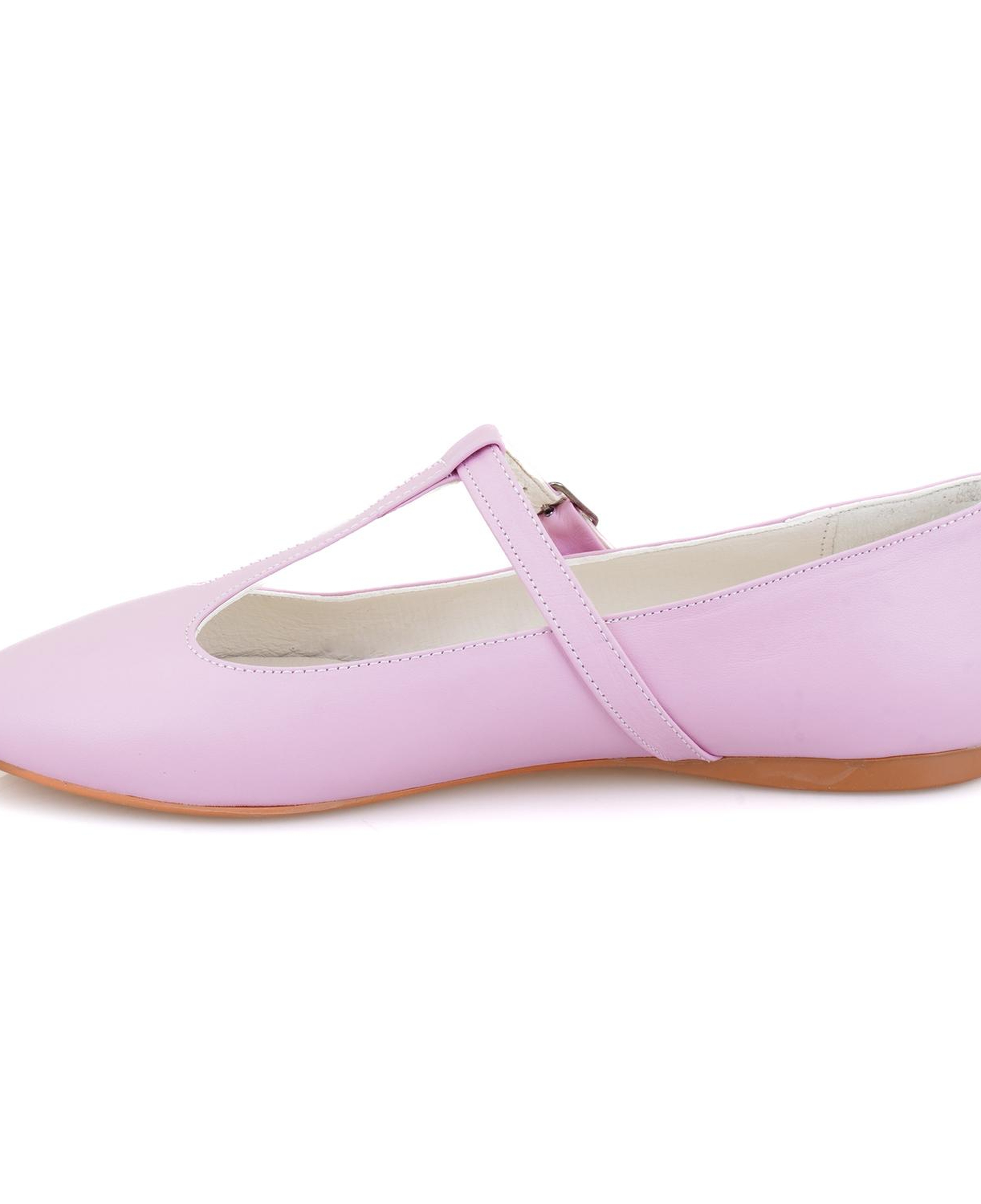 Kadın Pembe T-Bant Mary Jane Deri Babet