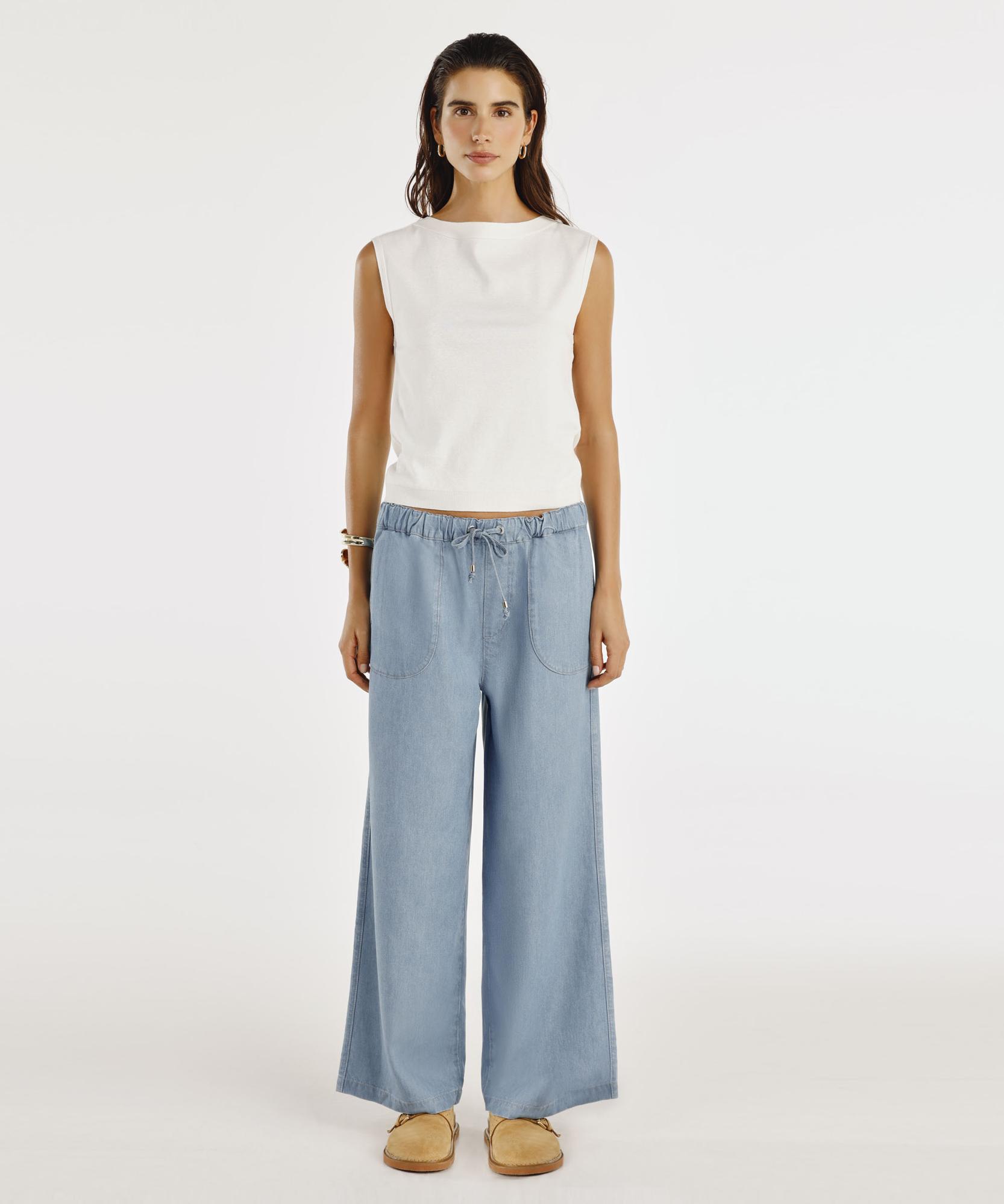 YARGICI Beli Lastikli Rahat Fit Denim Pantolon