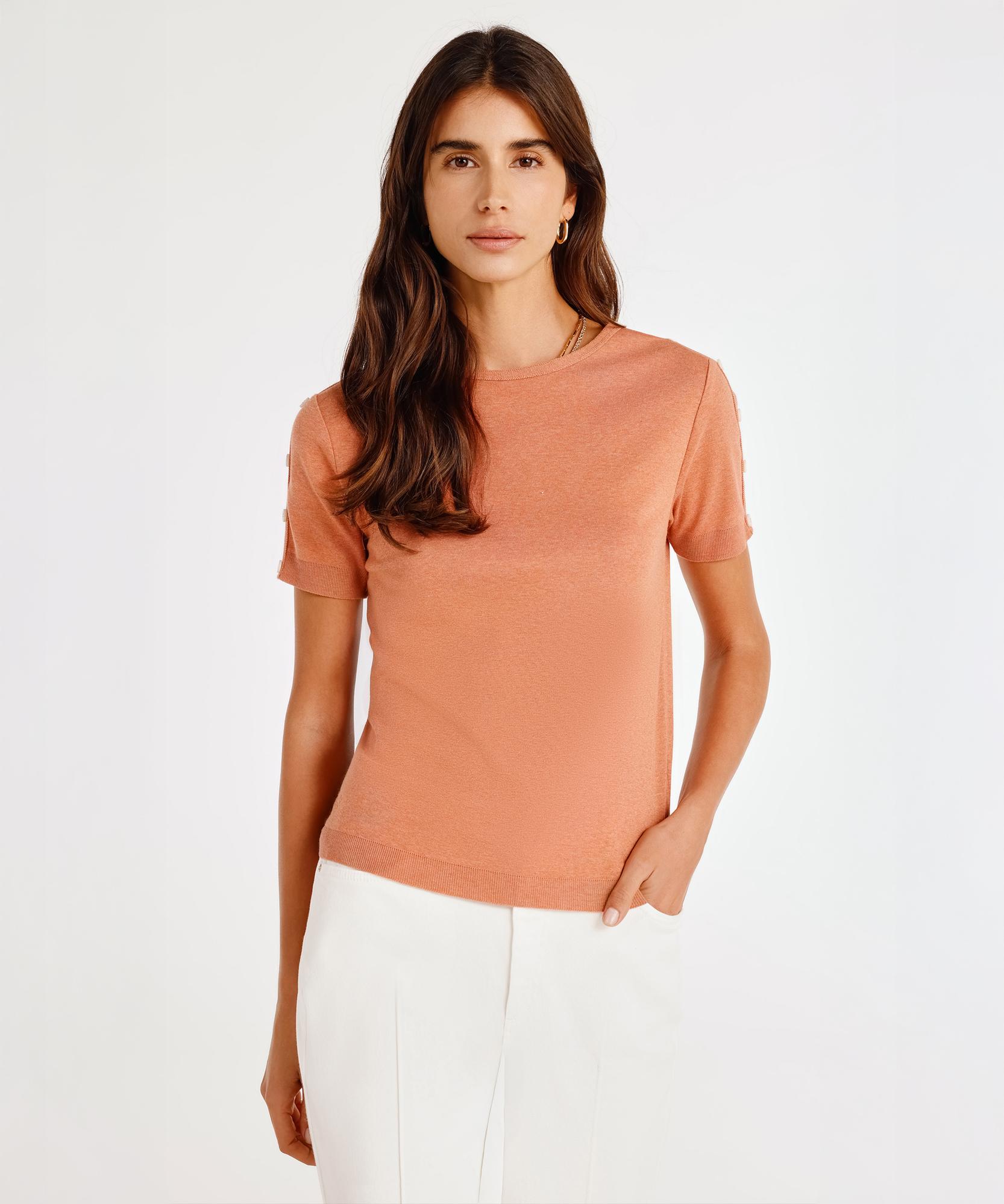 YARGICI Omuz Detaylı Kısa Kollu Triko