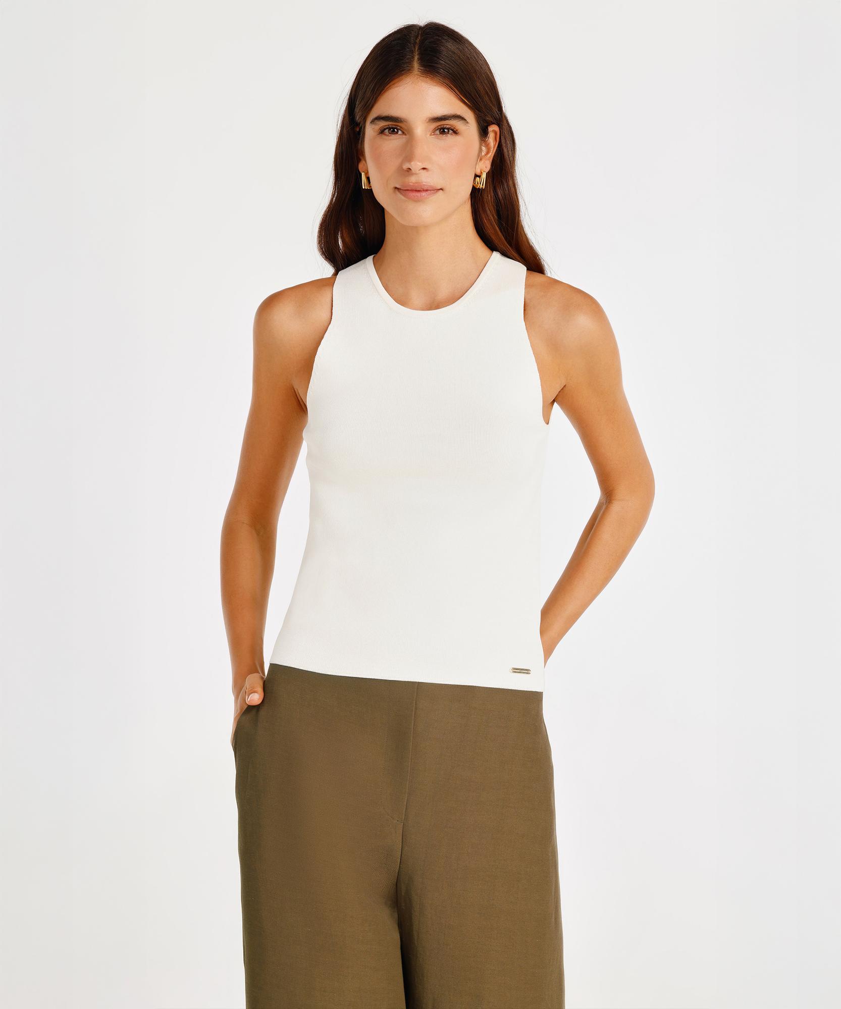 YARGICI Bisiklet Yaka Kolsuz Triko