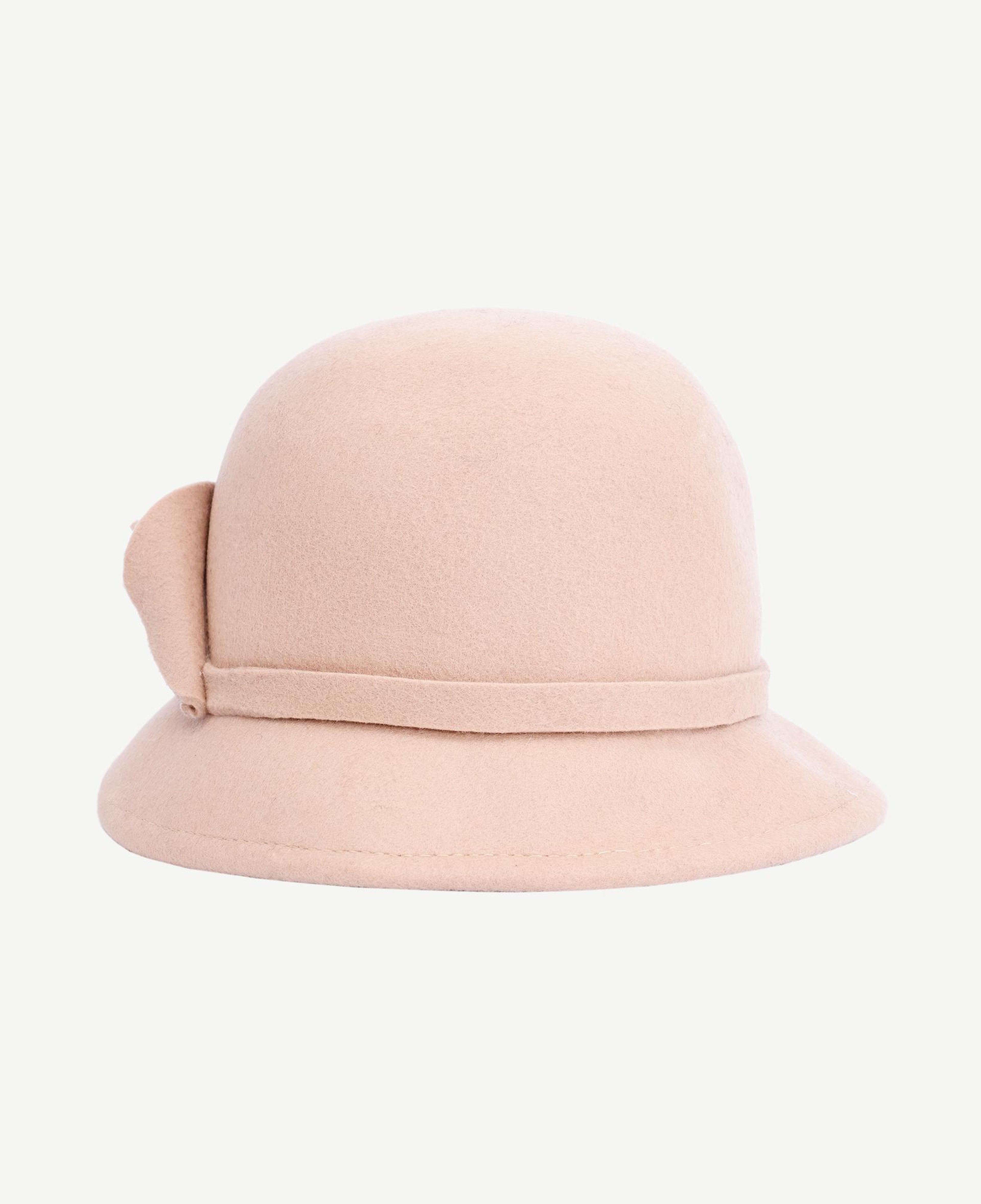 YARGICI Çiçek Detaylı Yün Kloşe Şapka