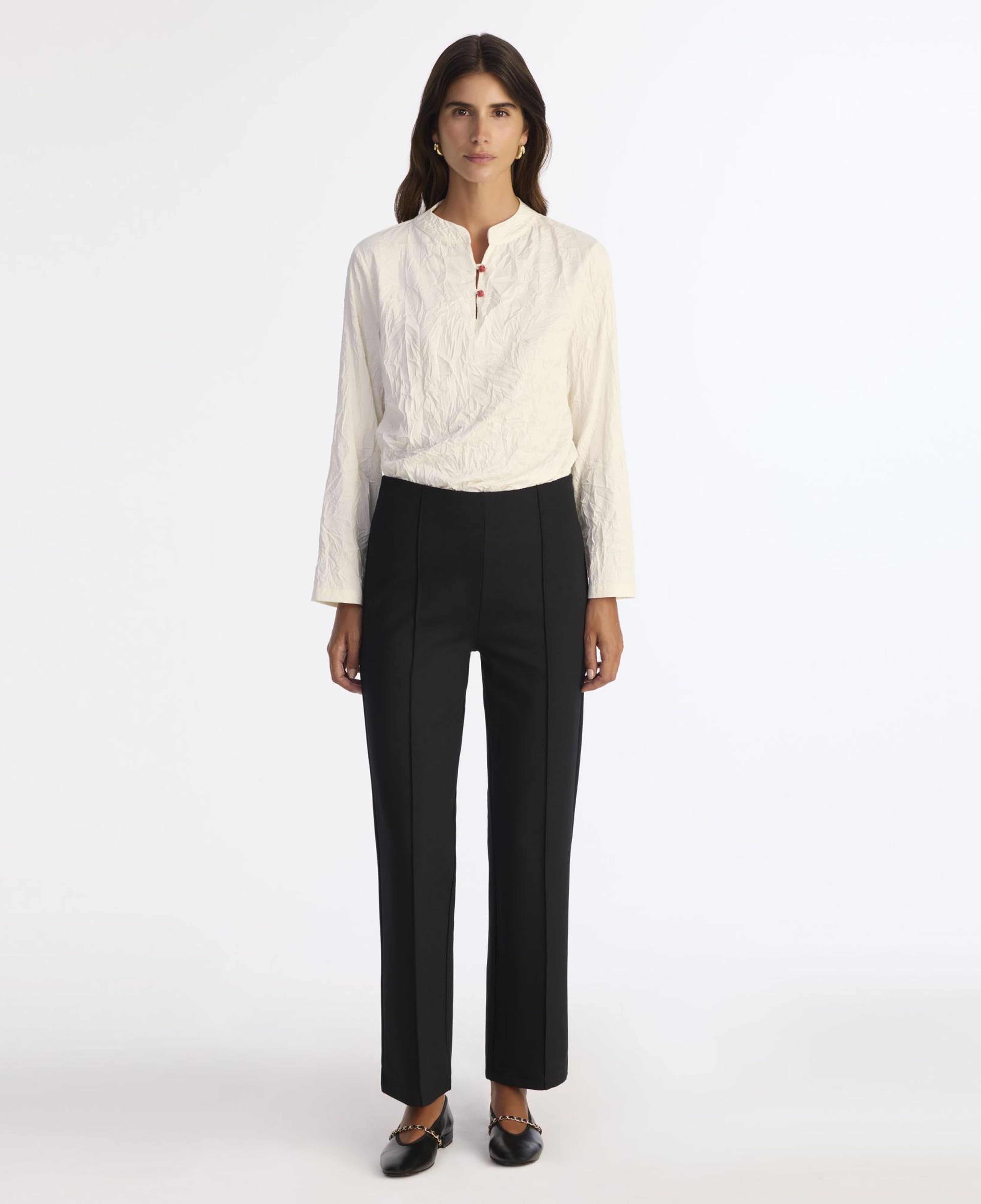 YARGICI Nervürlü Düz Kalıp Pantolon