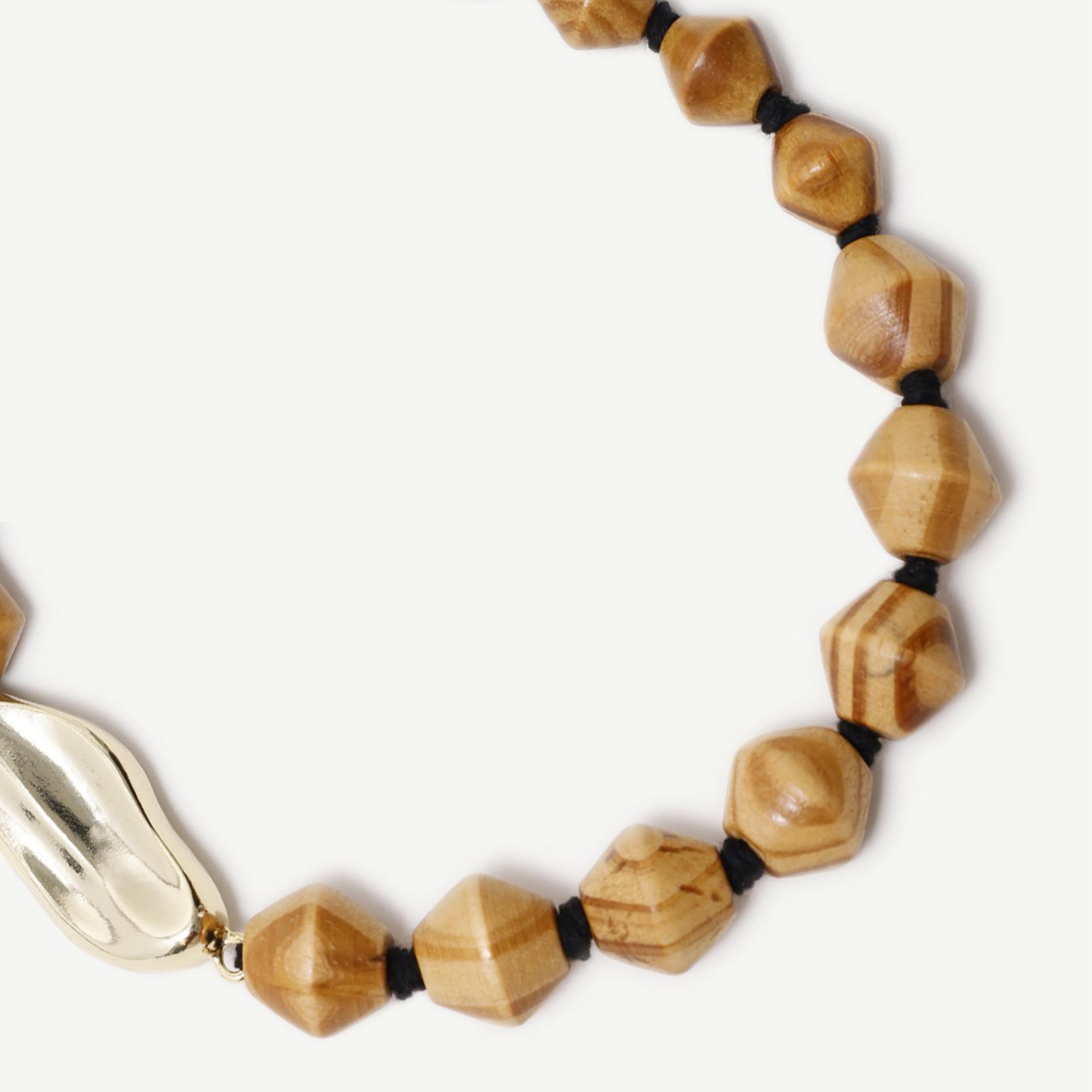 YARGICI Ahşap Boncuk Taşlı Kolye