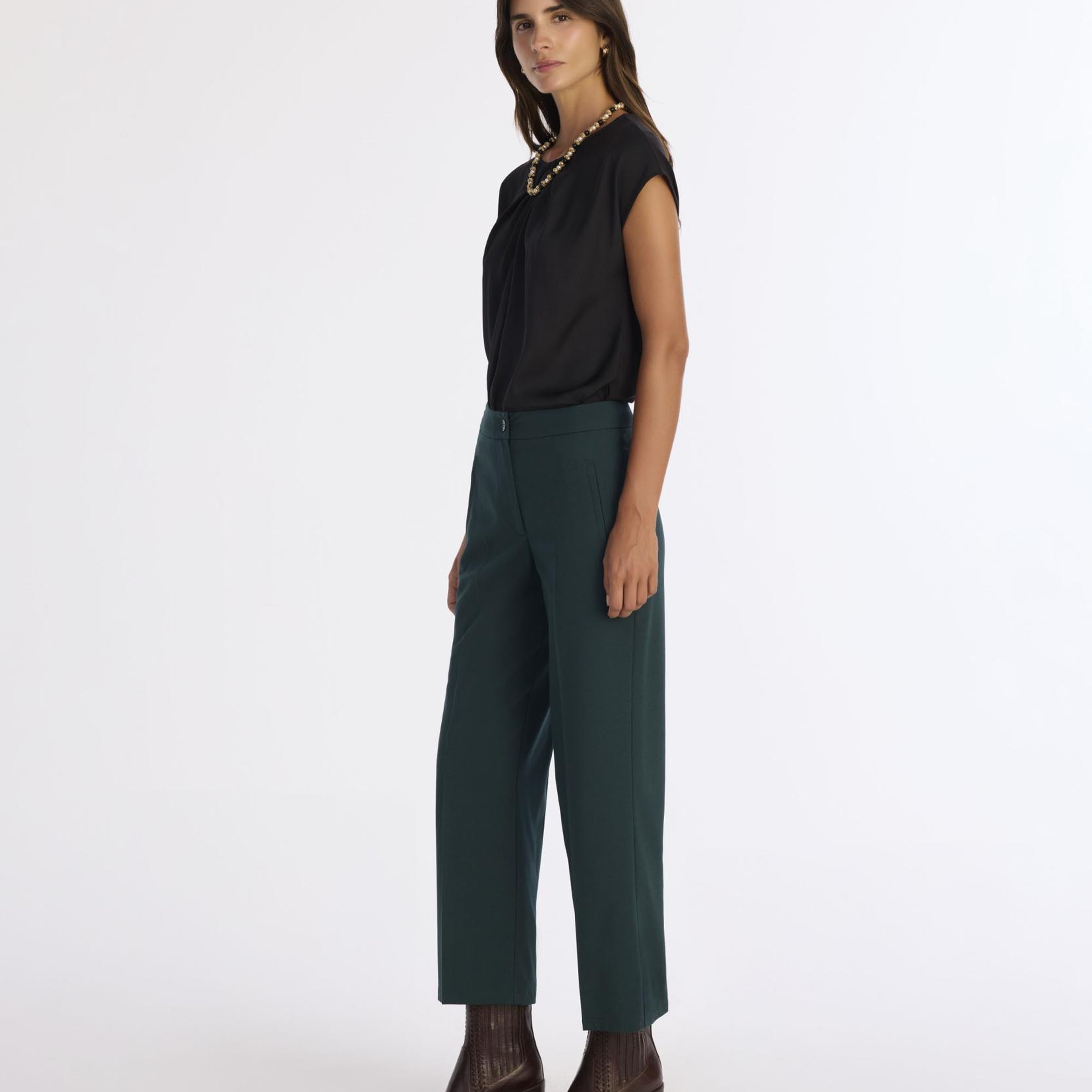 YARGICI Düz Yüksek Bel Pantolon