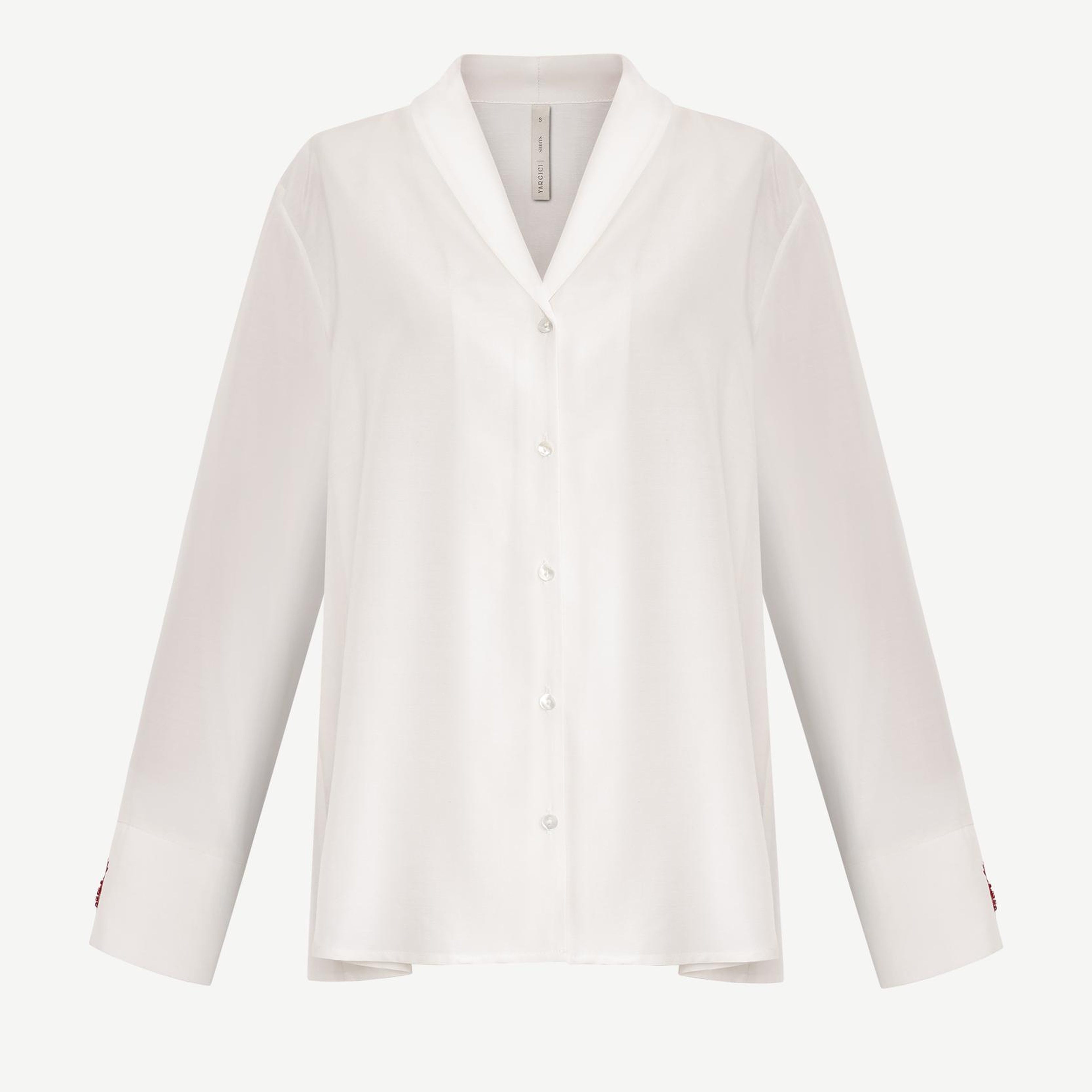 YARGICI Geniş Şal Yaka Uzun Kol Gömlek