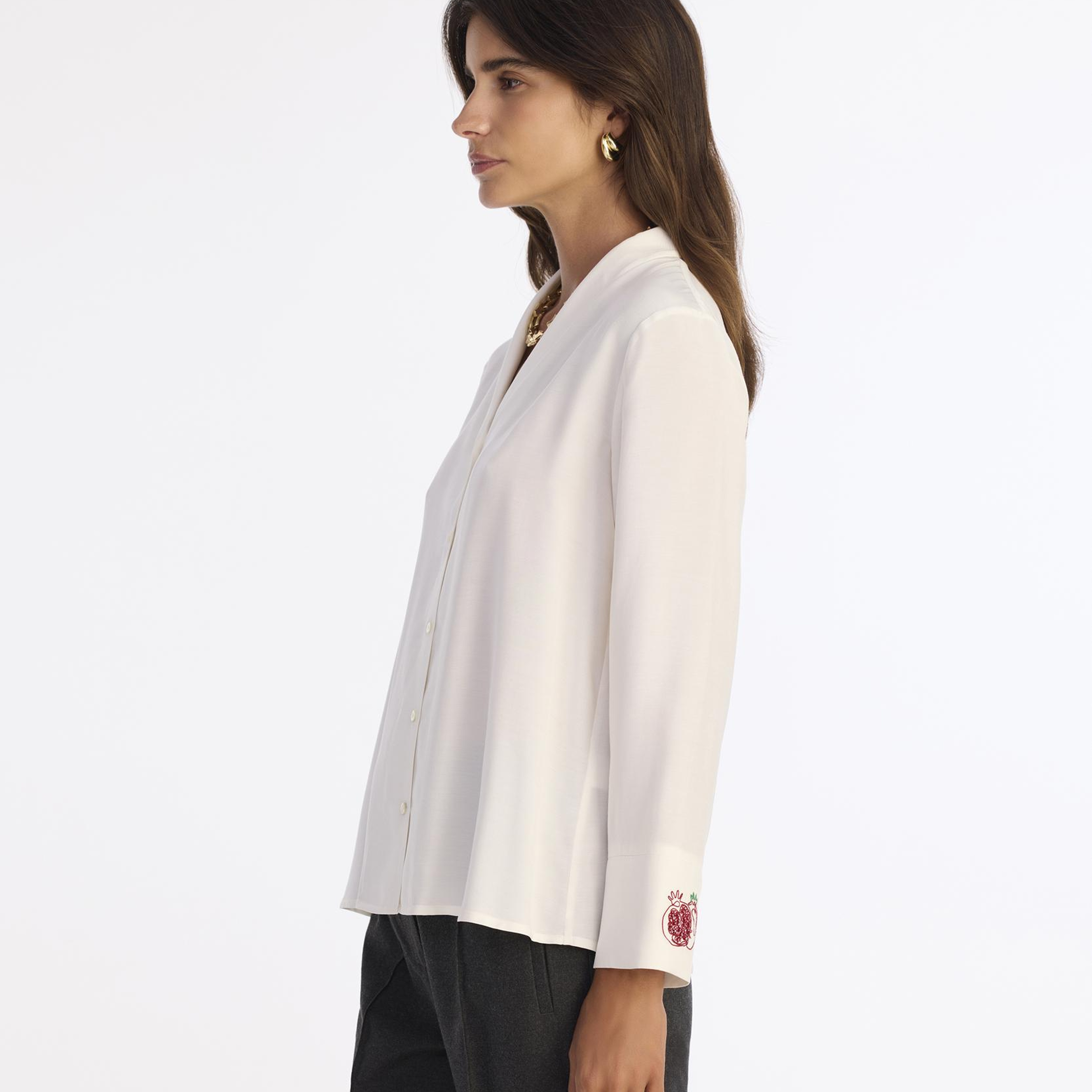 YARGICI Geniş Şal Yaka Uzun Kol Gömlek