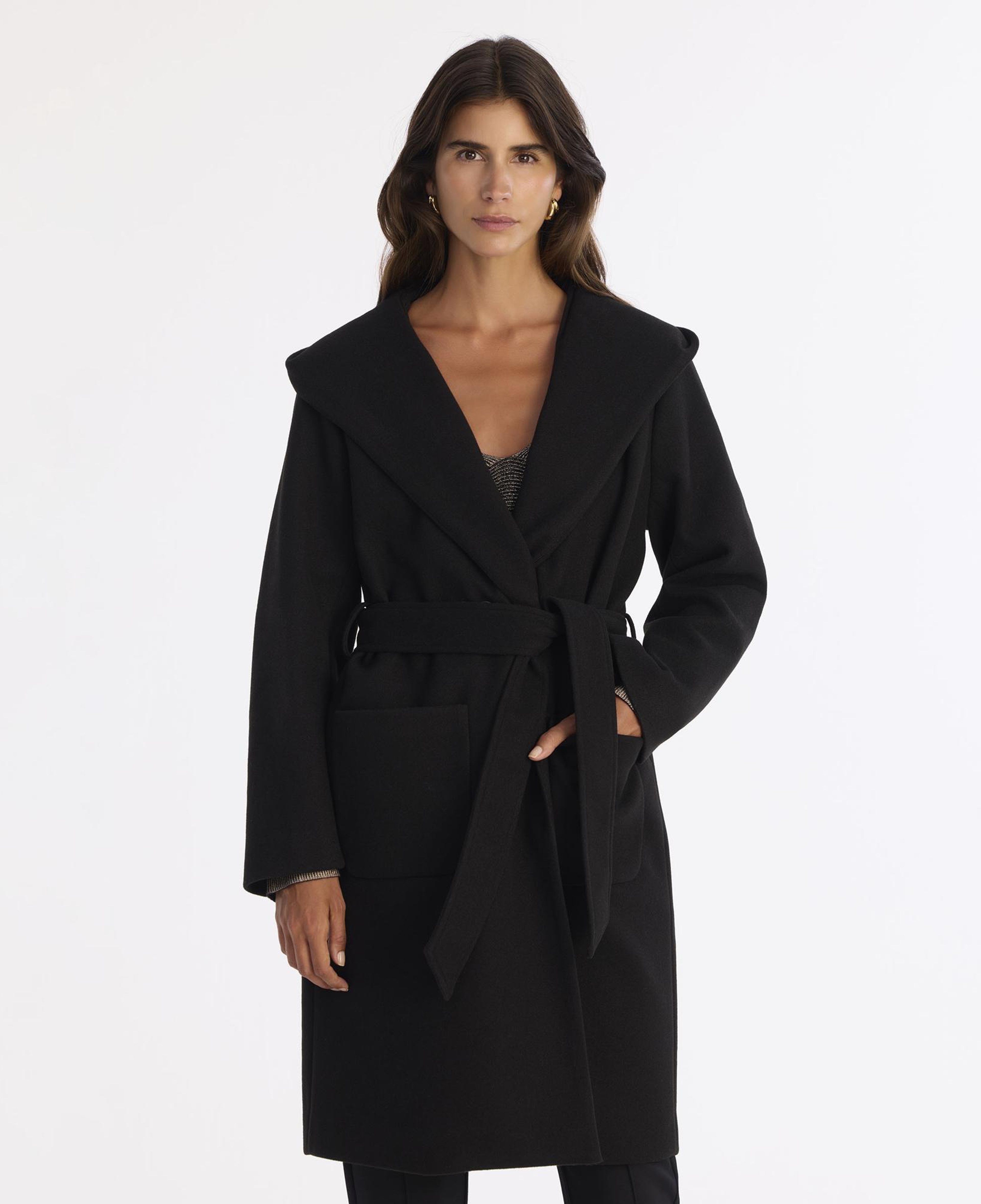 YARGICI Kapüşonlu Ve Kemerli Uzun Palto