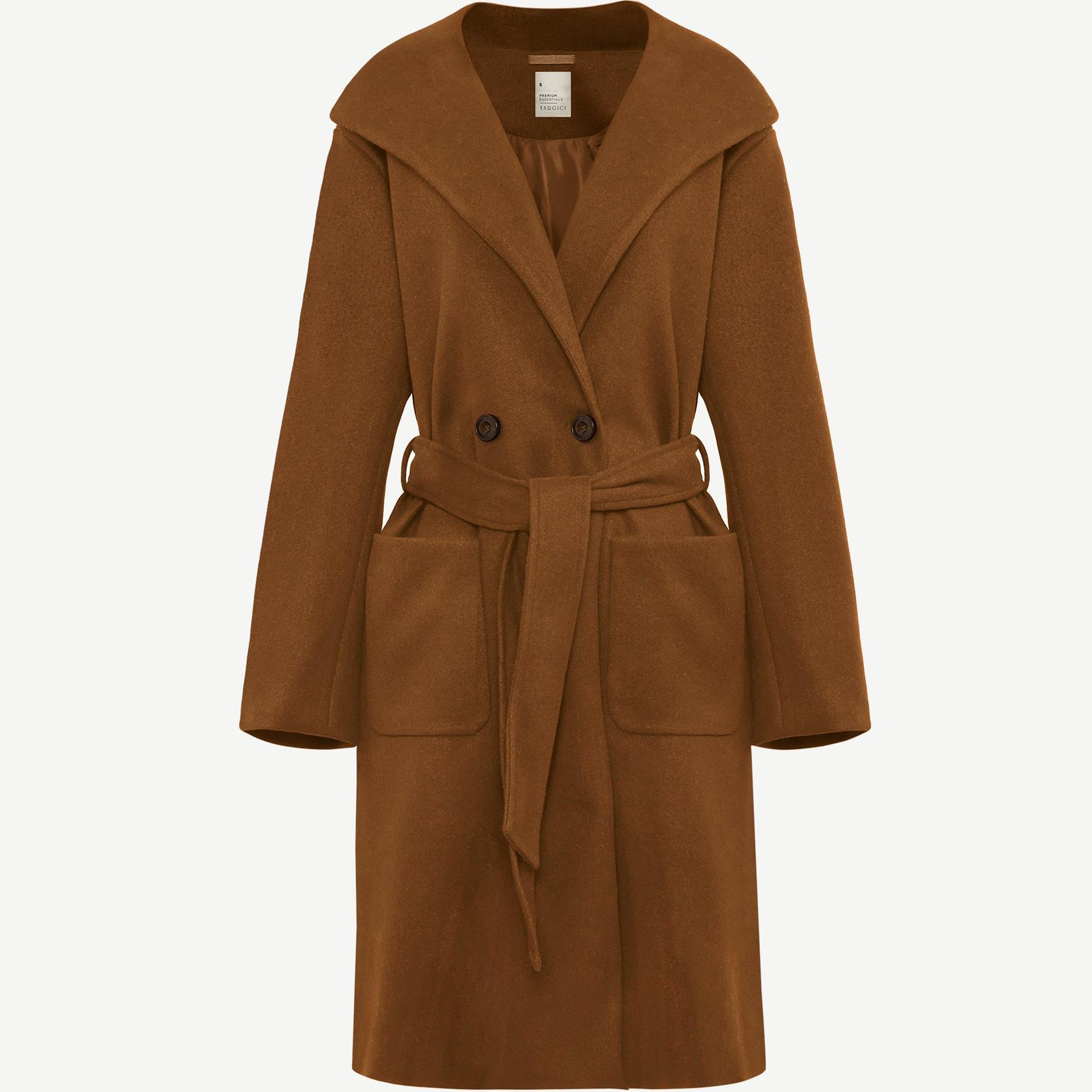 YARGICI Kapüşonlu Ve Kemerli Uzun Palto