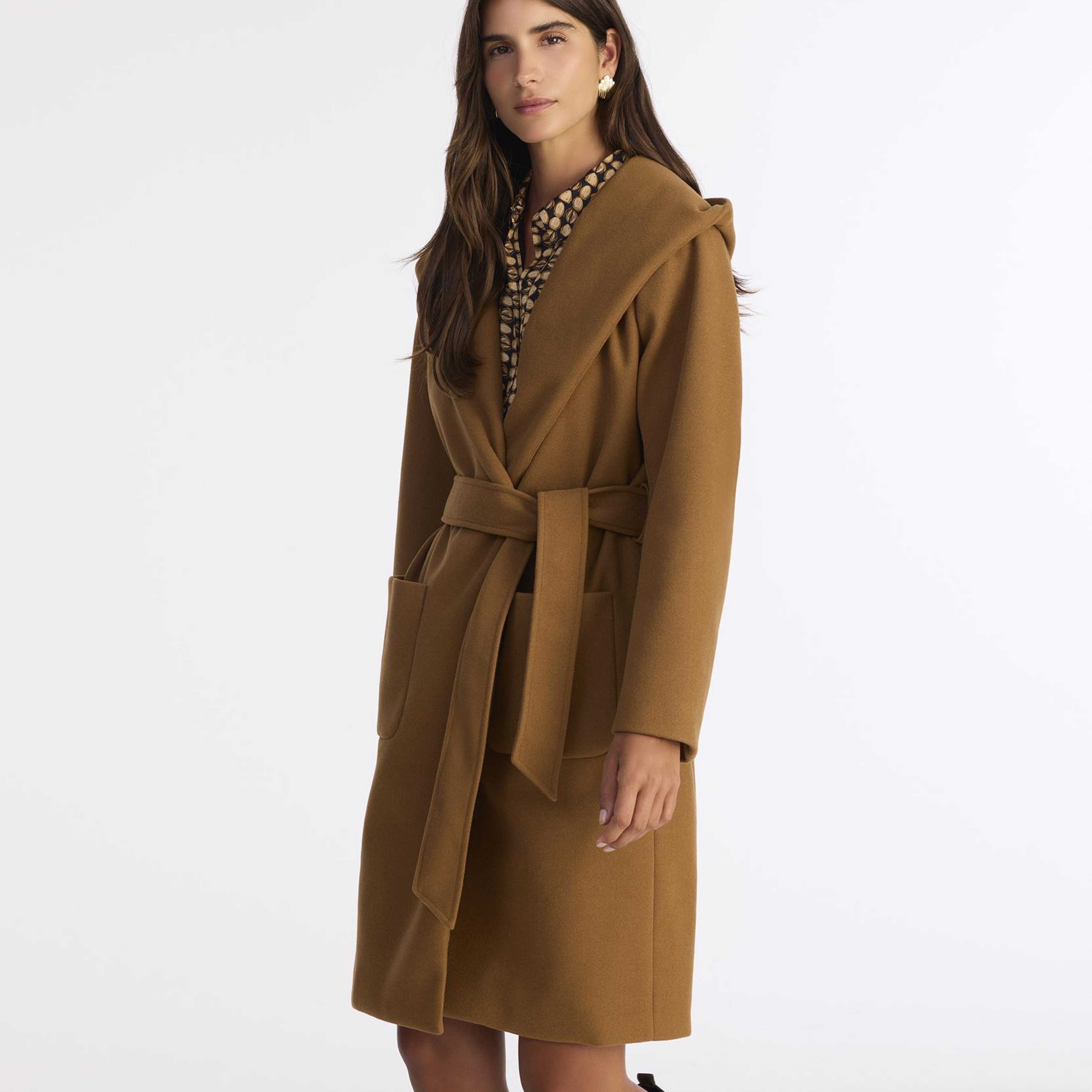 YARGICI Kapüşonlu Ve Kemerli Uzun Palto