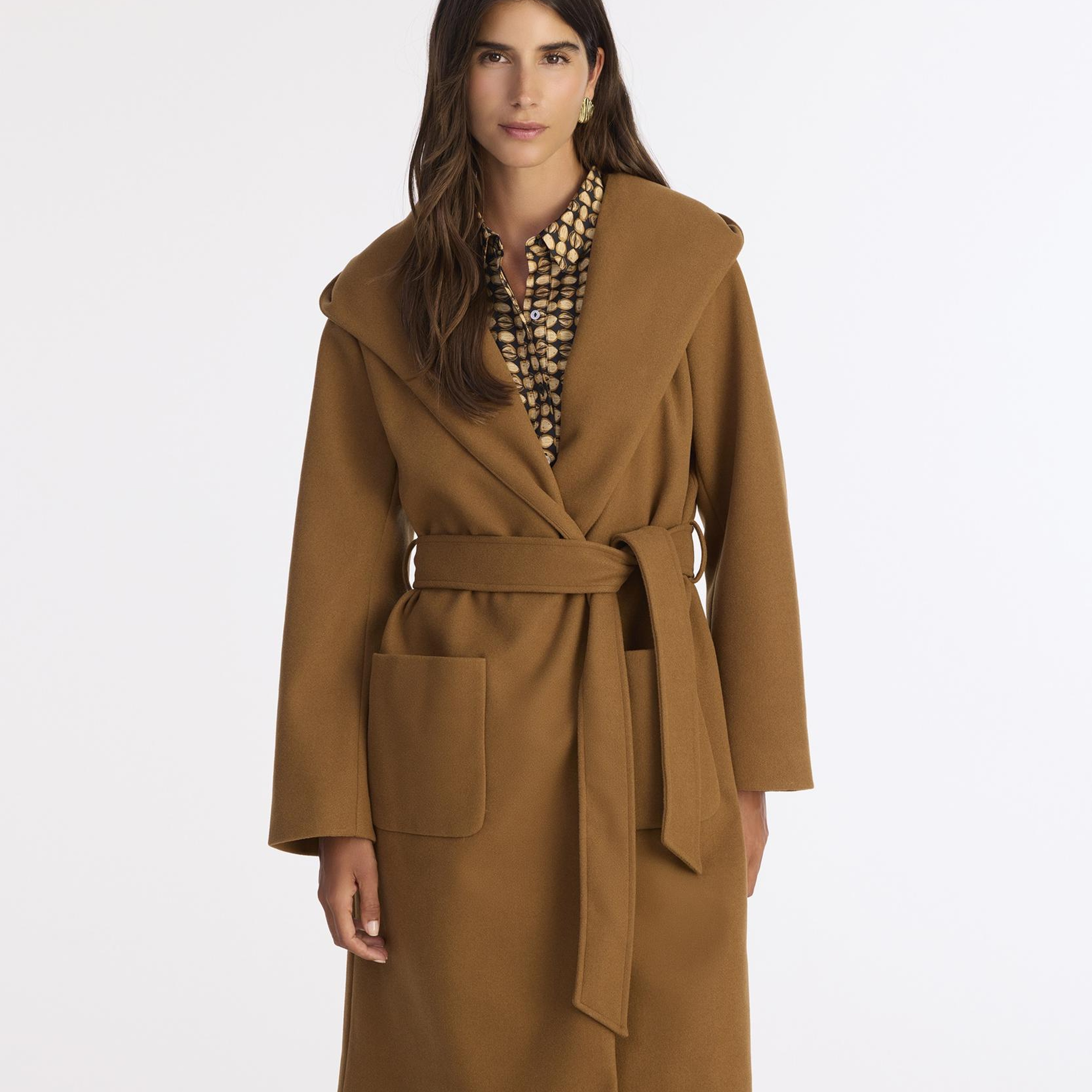 YARGICI Kapüşonlu Ve Kemerli Uzun Palto