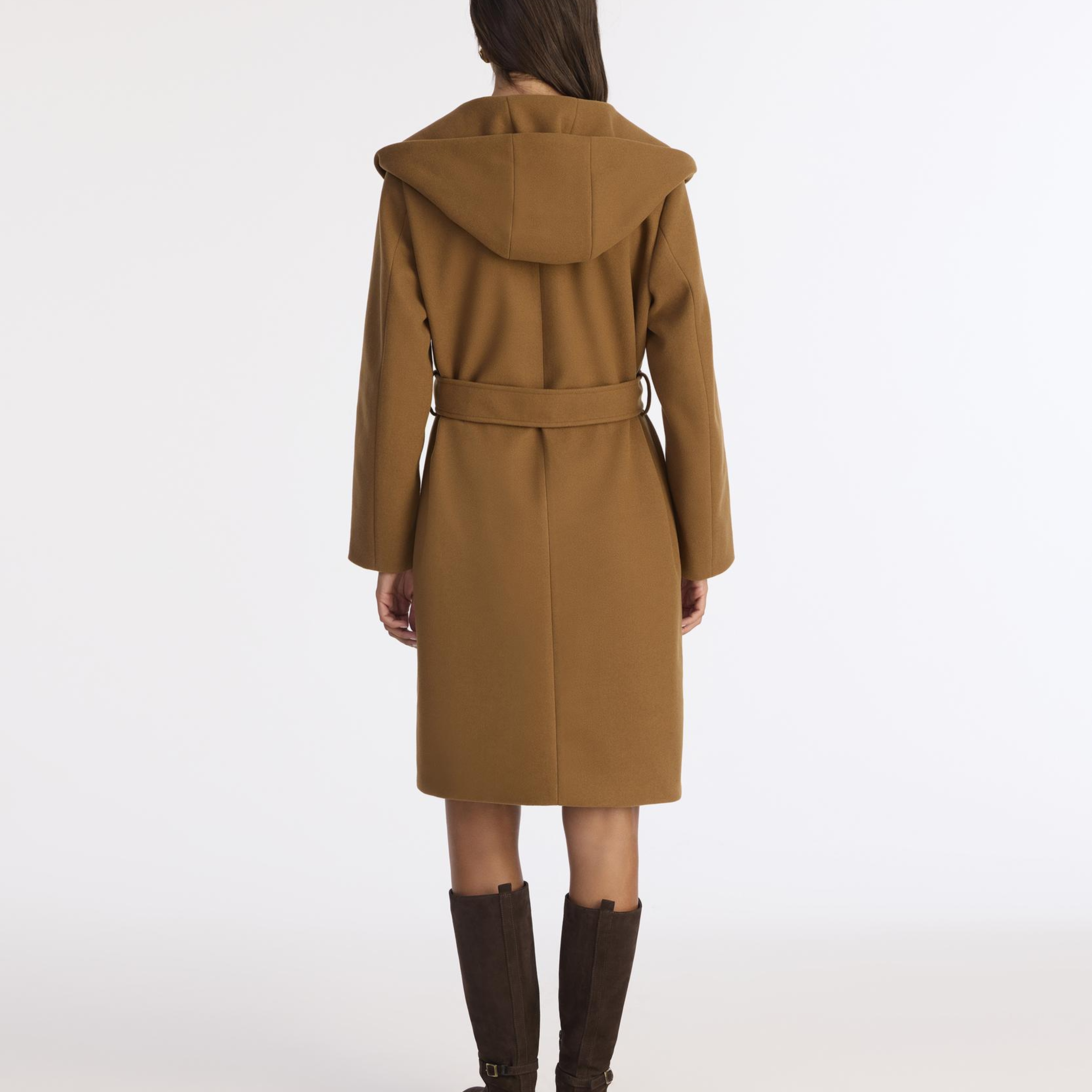 YARGICI Kapüşonlu Ve Kemerli Uzun Palto