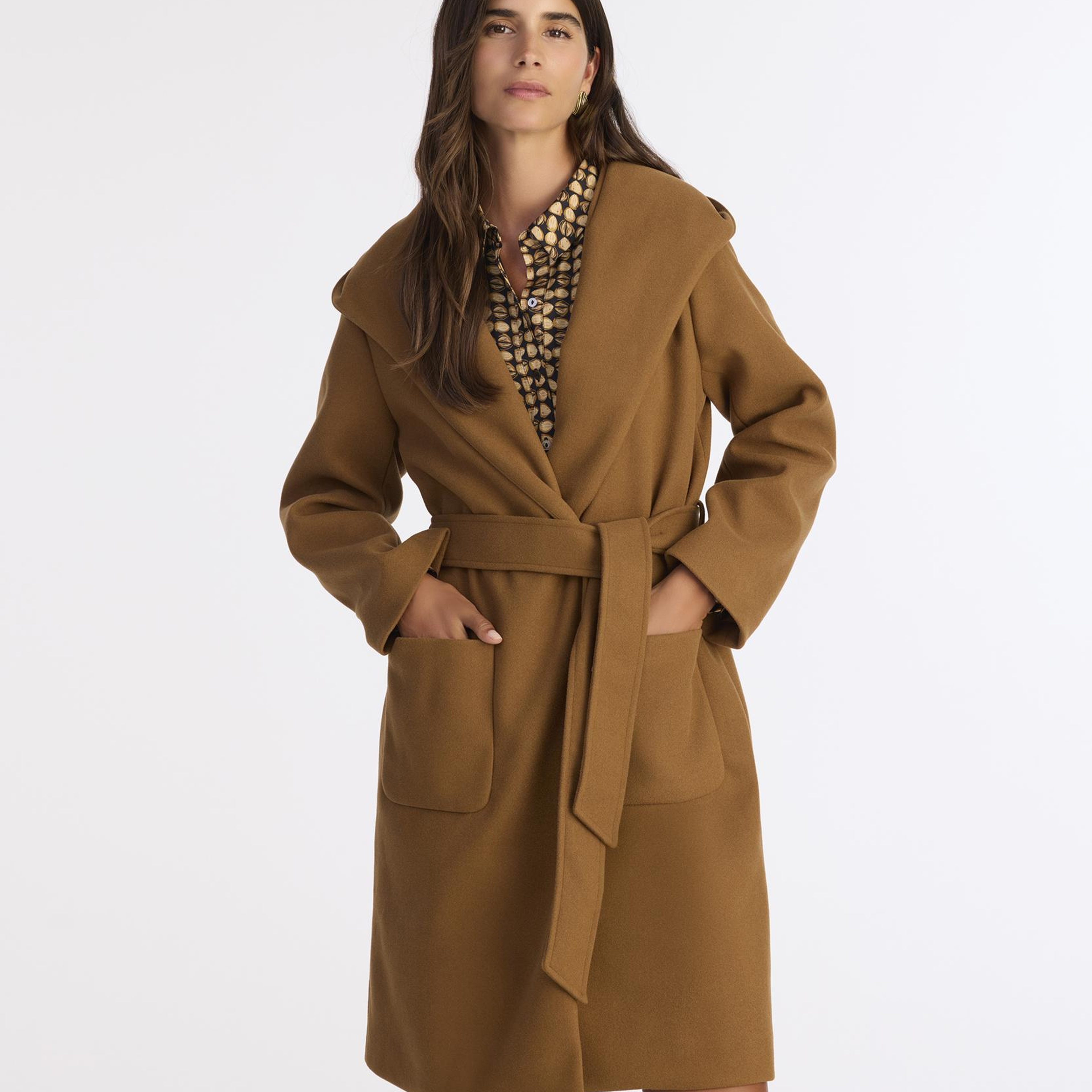 YARGICI Kapüşonlu Ve Kemerli Uzun Palto