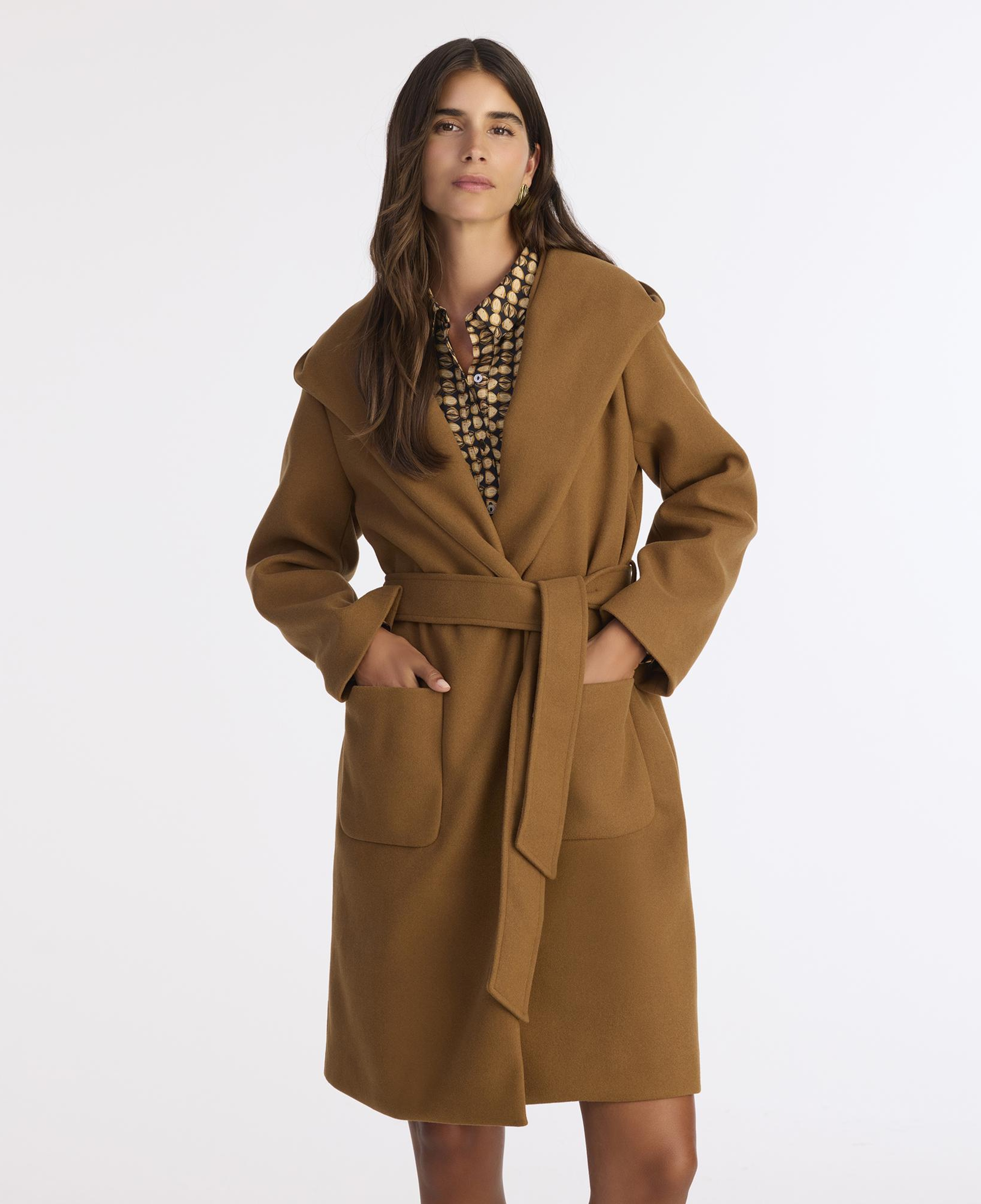 YARGICI Kapüşonlu Ve Kemerli Uzun Palto