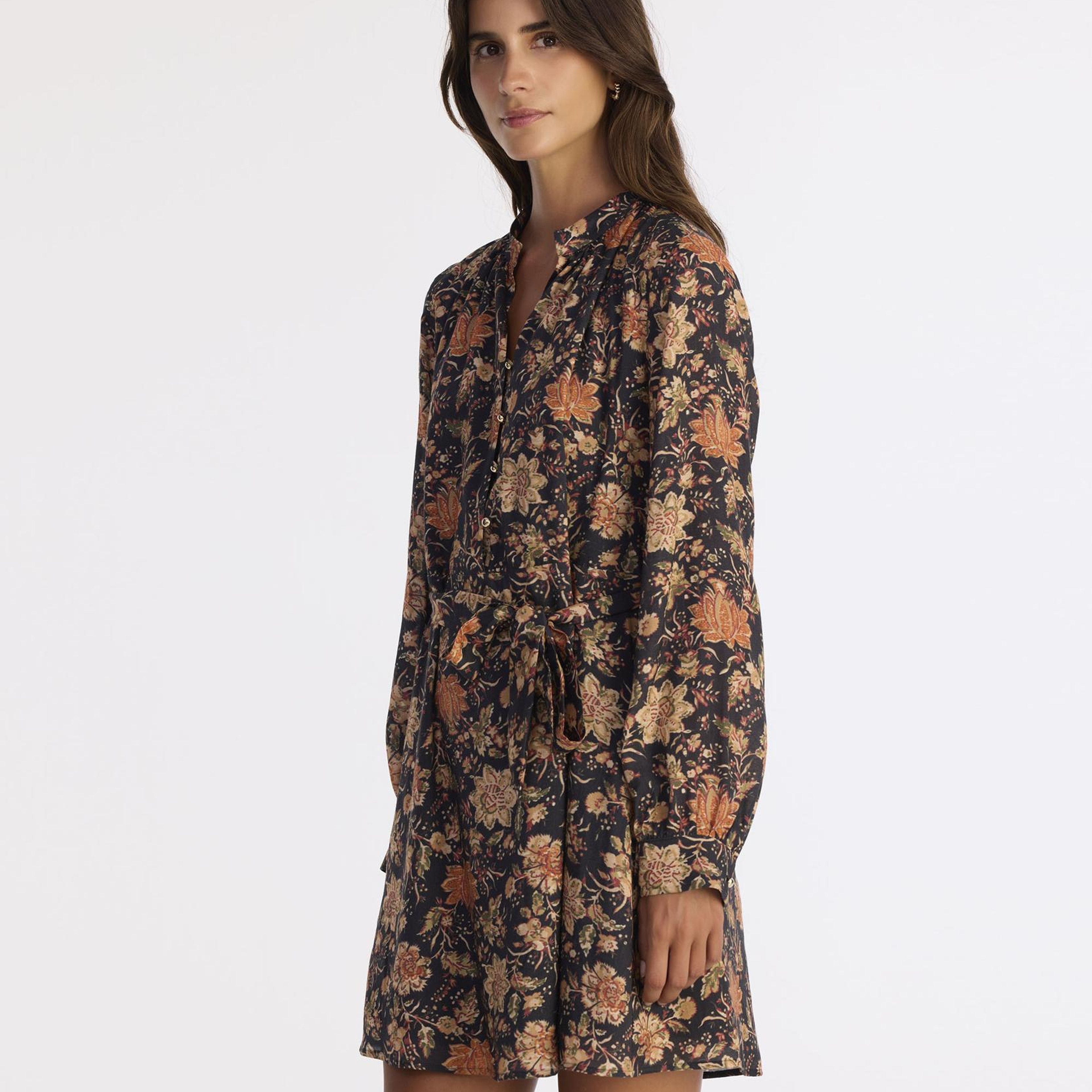 YARGICI Bol Hakim Yaka Uzun Kol Elbise