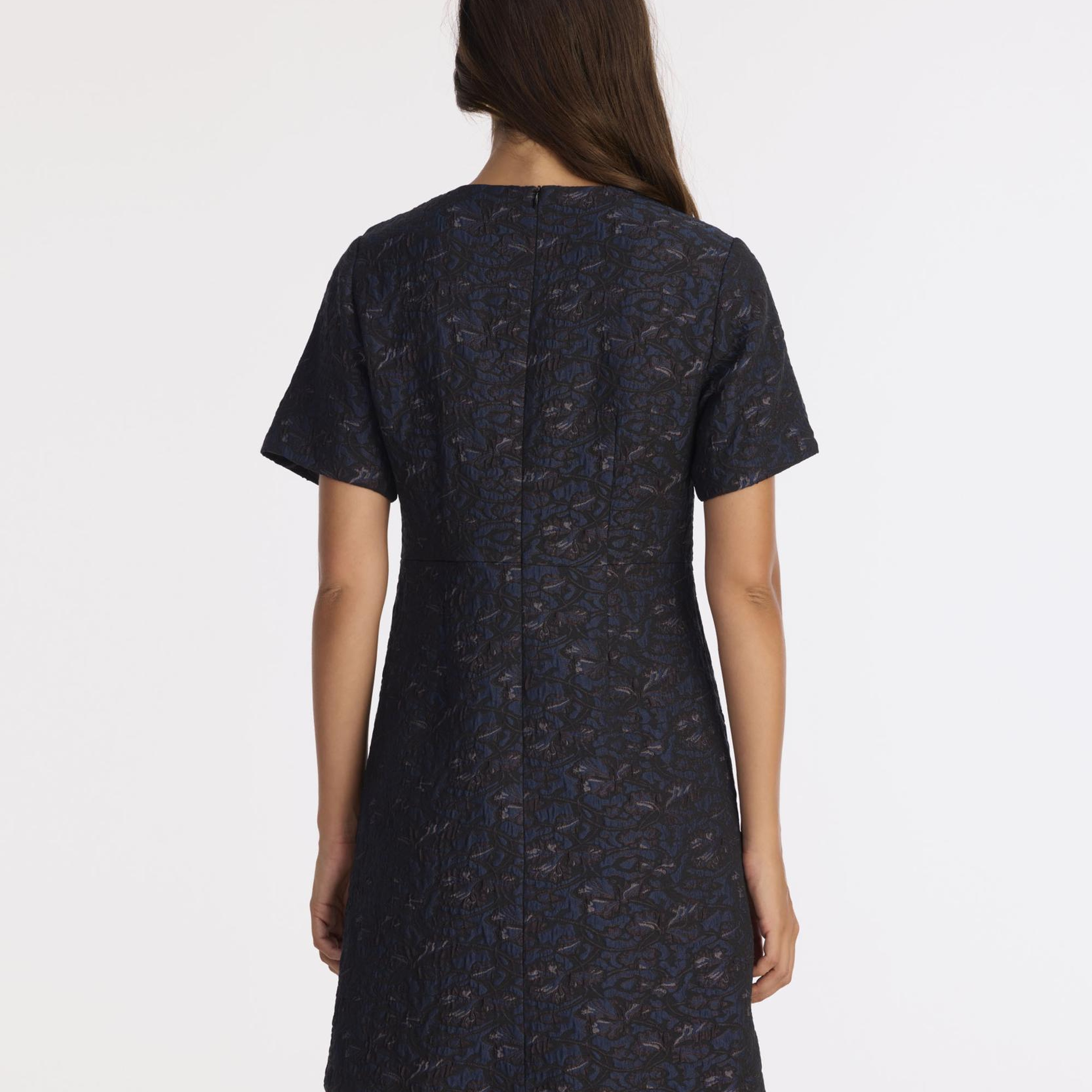 YARGICI A Form Bisiklet Yaka Kısa Kol Elbise