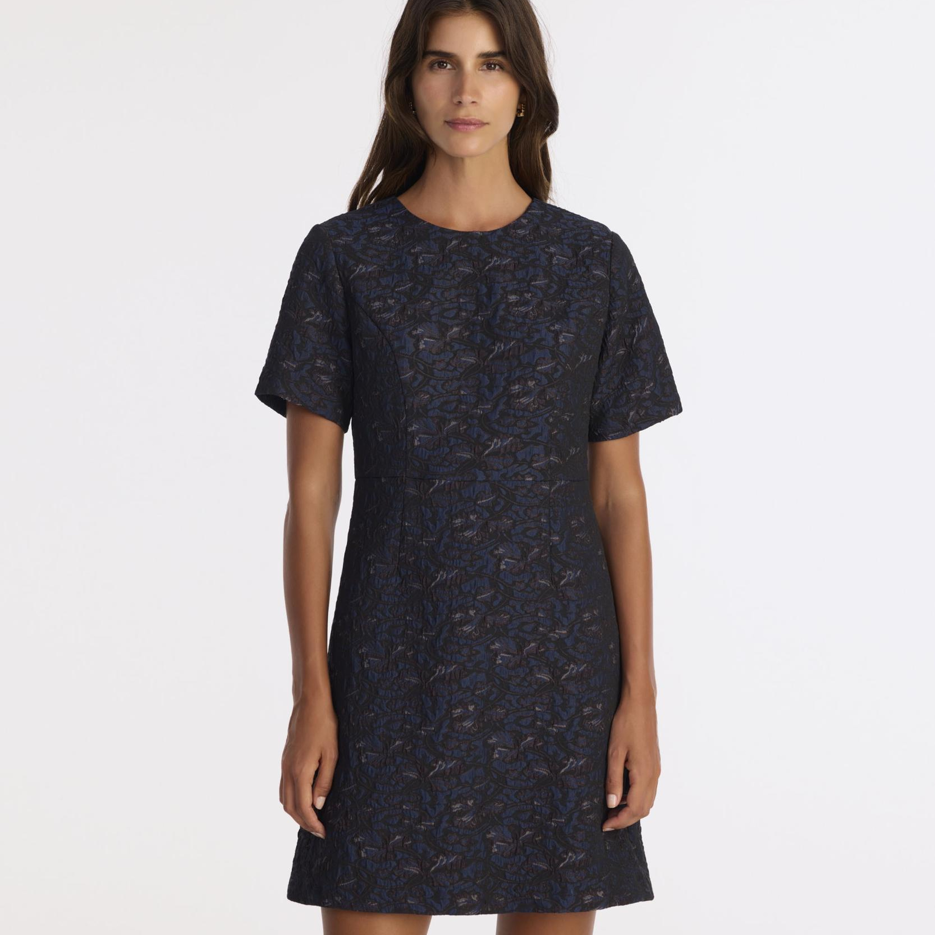 YARGICI A Form Bisiklet Yaka Kısa Kol Elbise