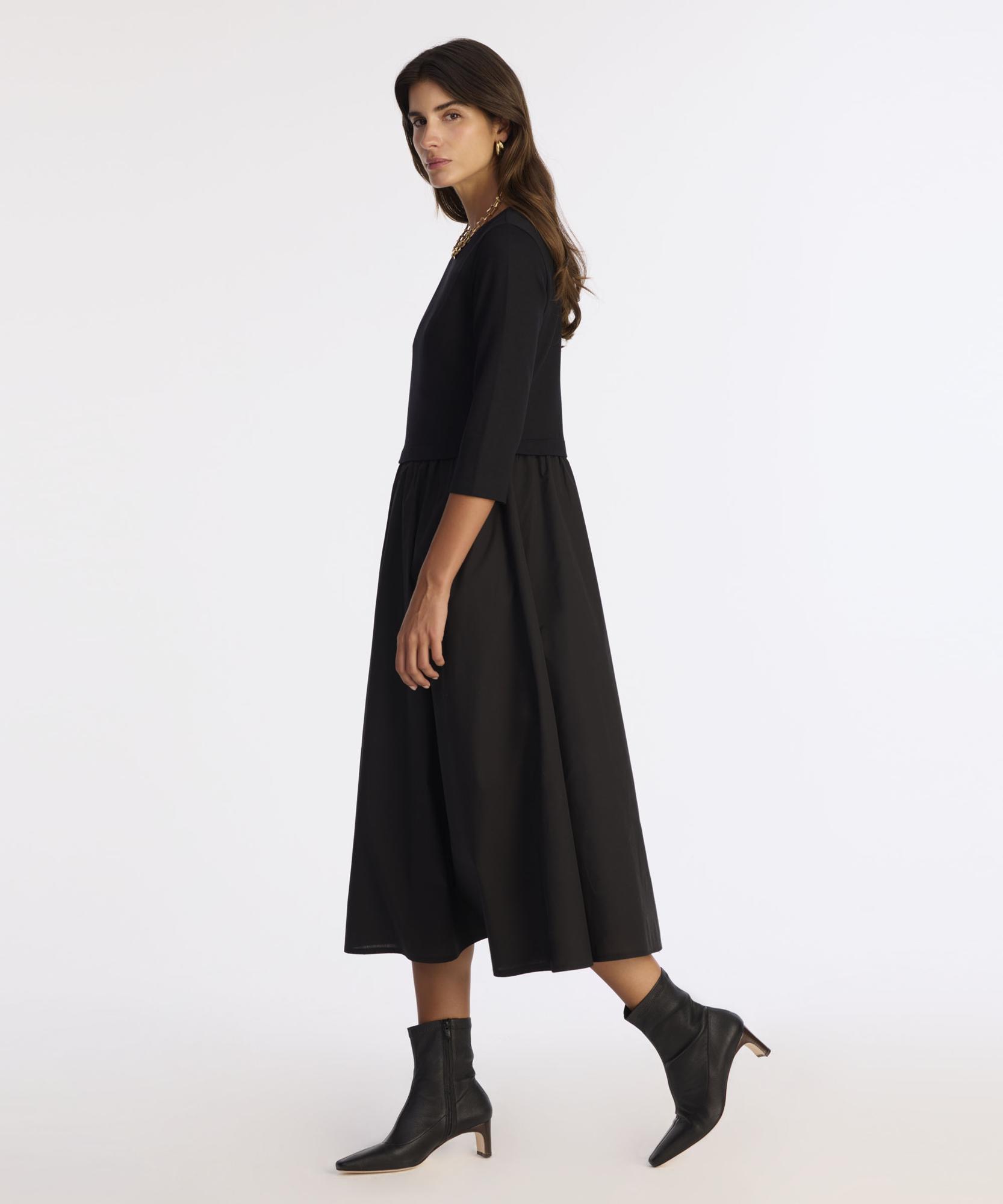 YARGICI Bol Bisiklet Yaka 3/4 Kol Elbise