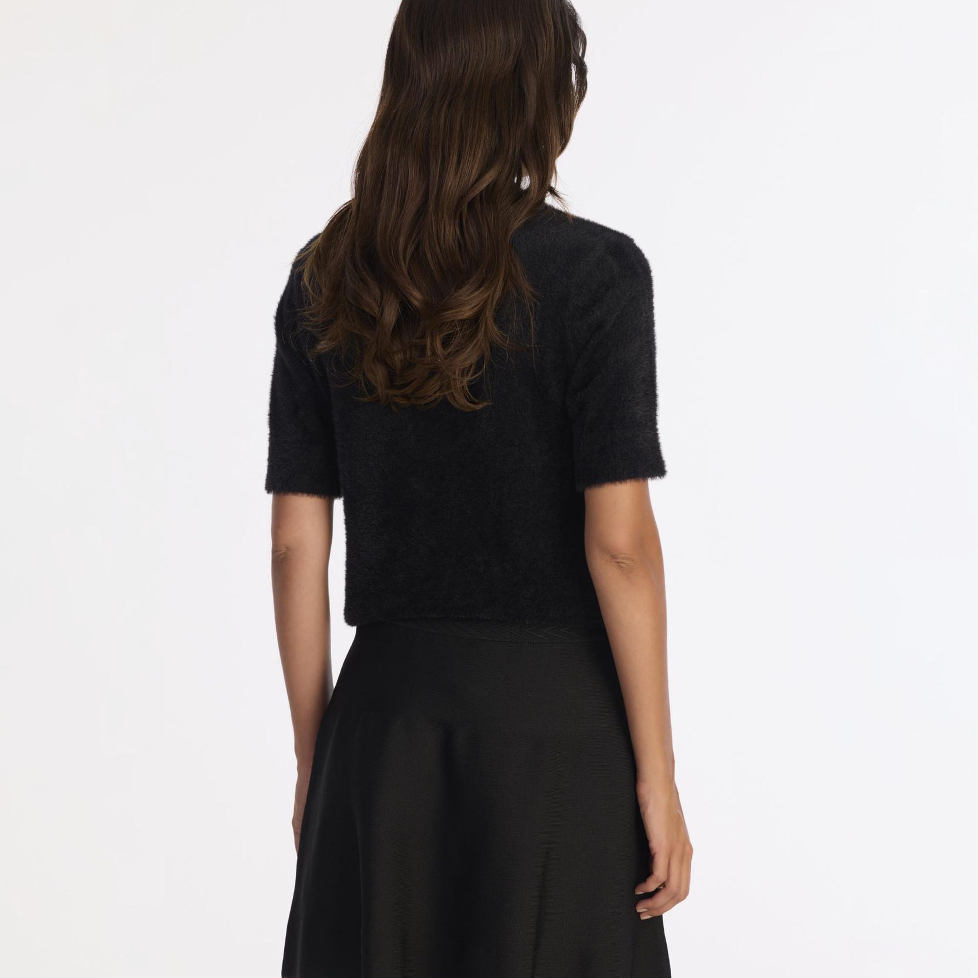 YARGICI Volanlı Kısa Triko Etek