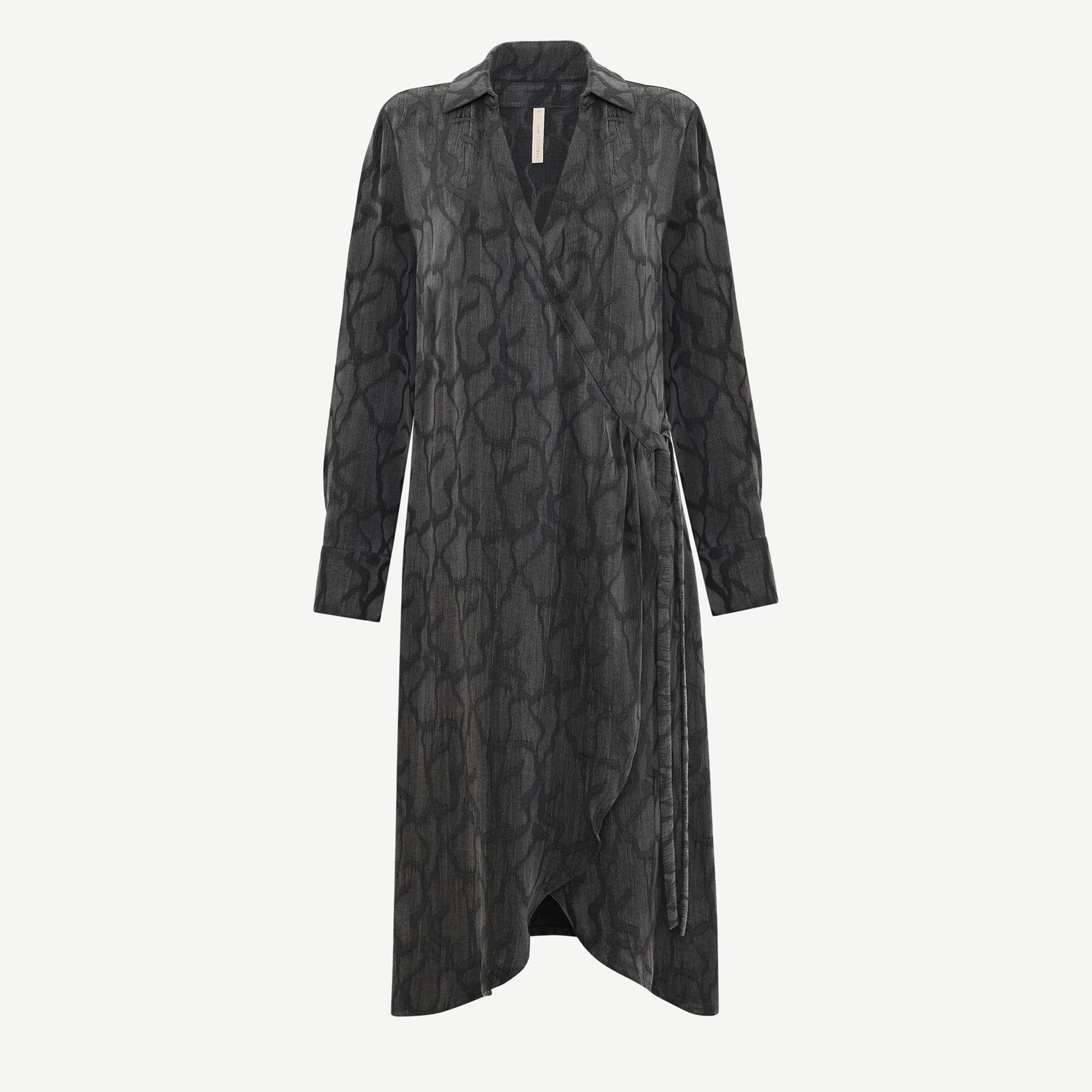 YARGICI Dar Gömlek Yaka Uzun Kol Elbise