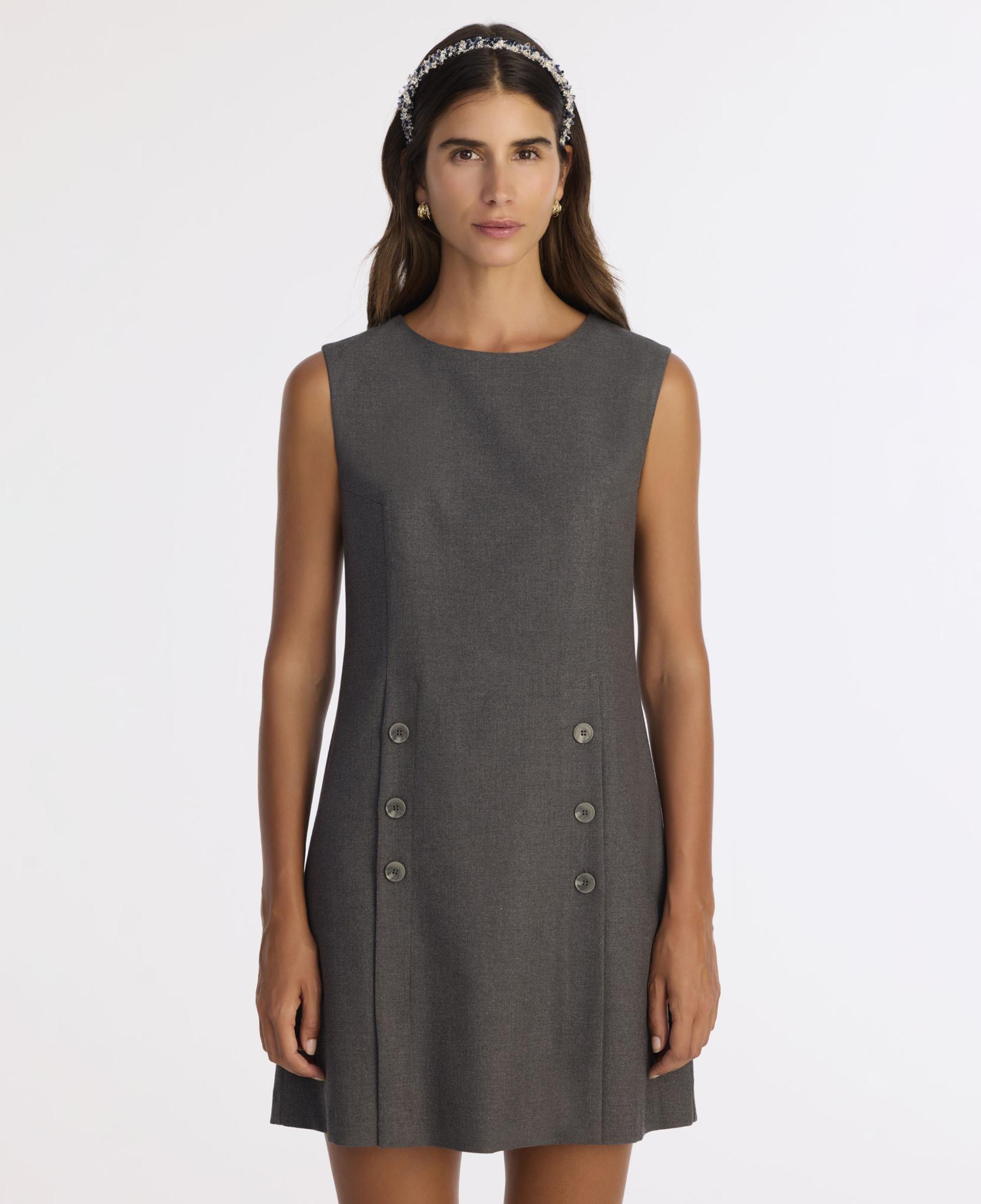 YARGICI A Form Bisiklet Yaka Kolsuz Elbise