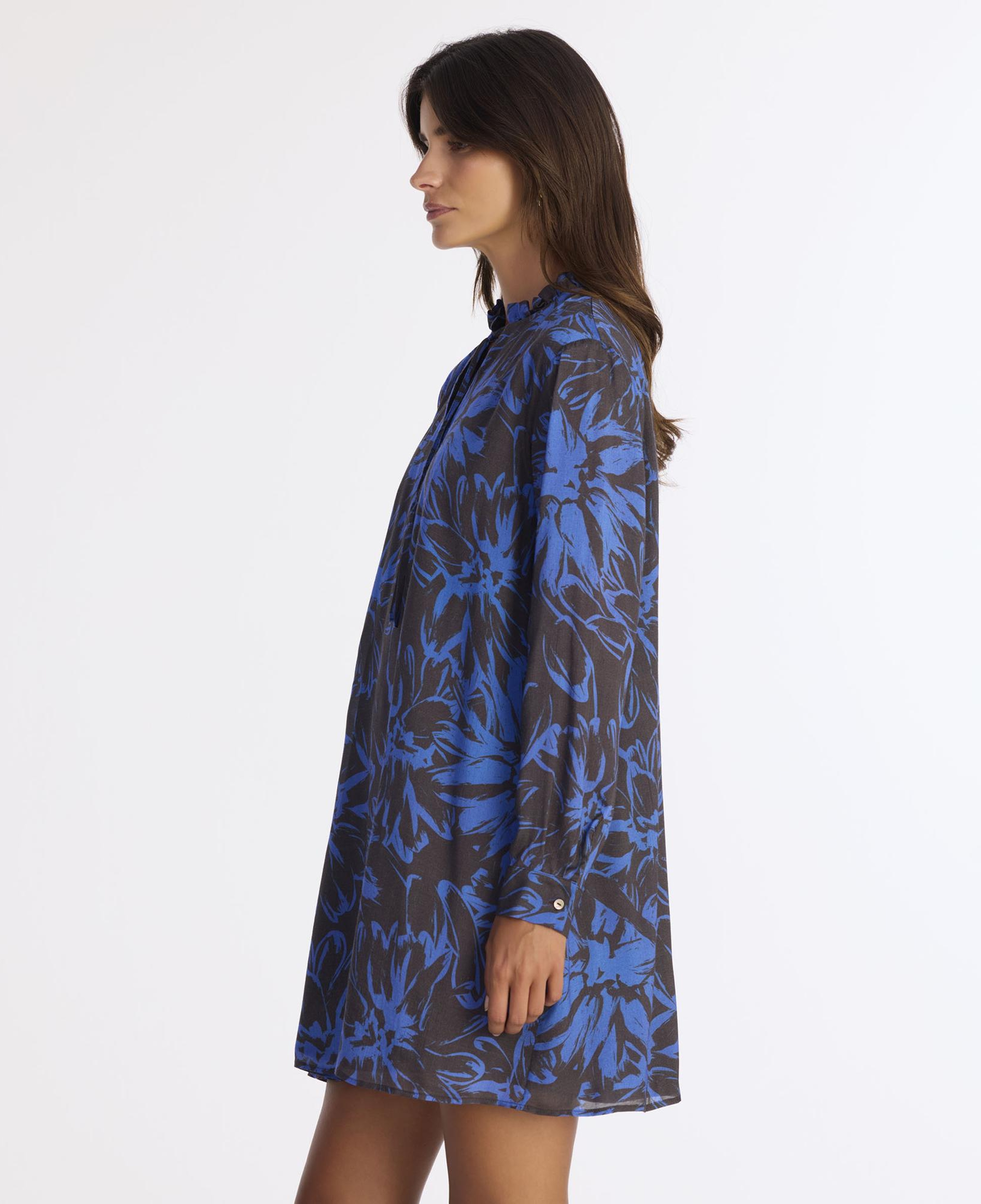 YARGICI Bol Boyundan Bağlamalı Uzun Kol Elbise