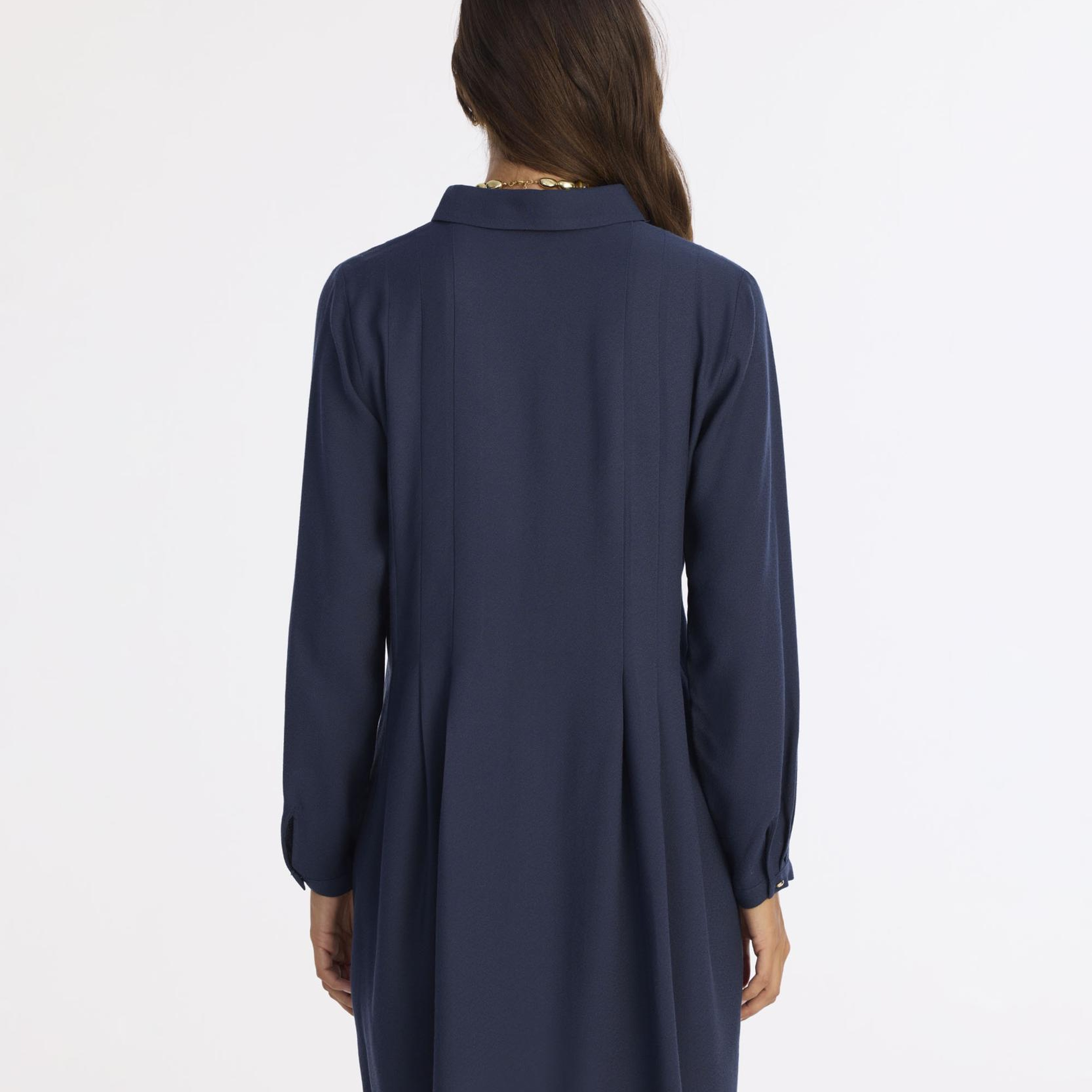 YARGICI Bol Gömlek Yaka Uzun Kol Elbise