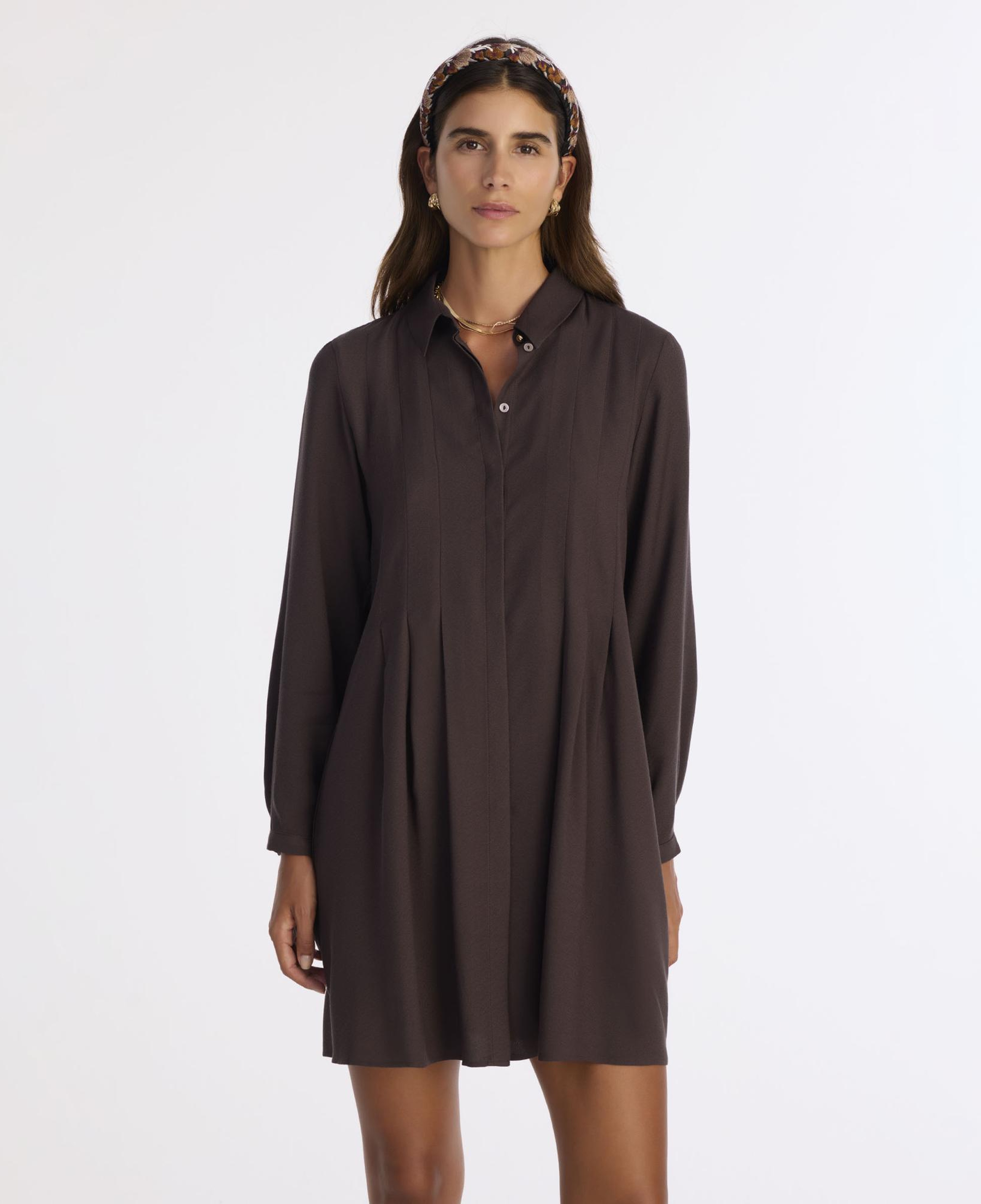 YARGICI Bol Gömlek Yaka Uzun Kol Elbise